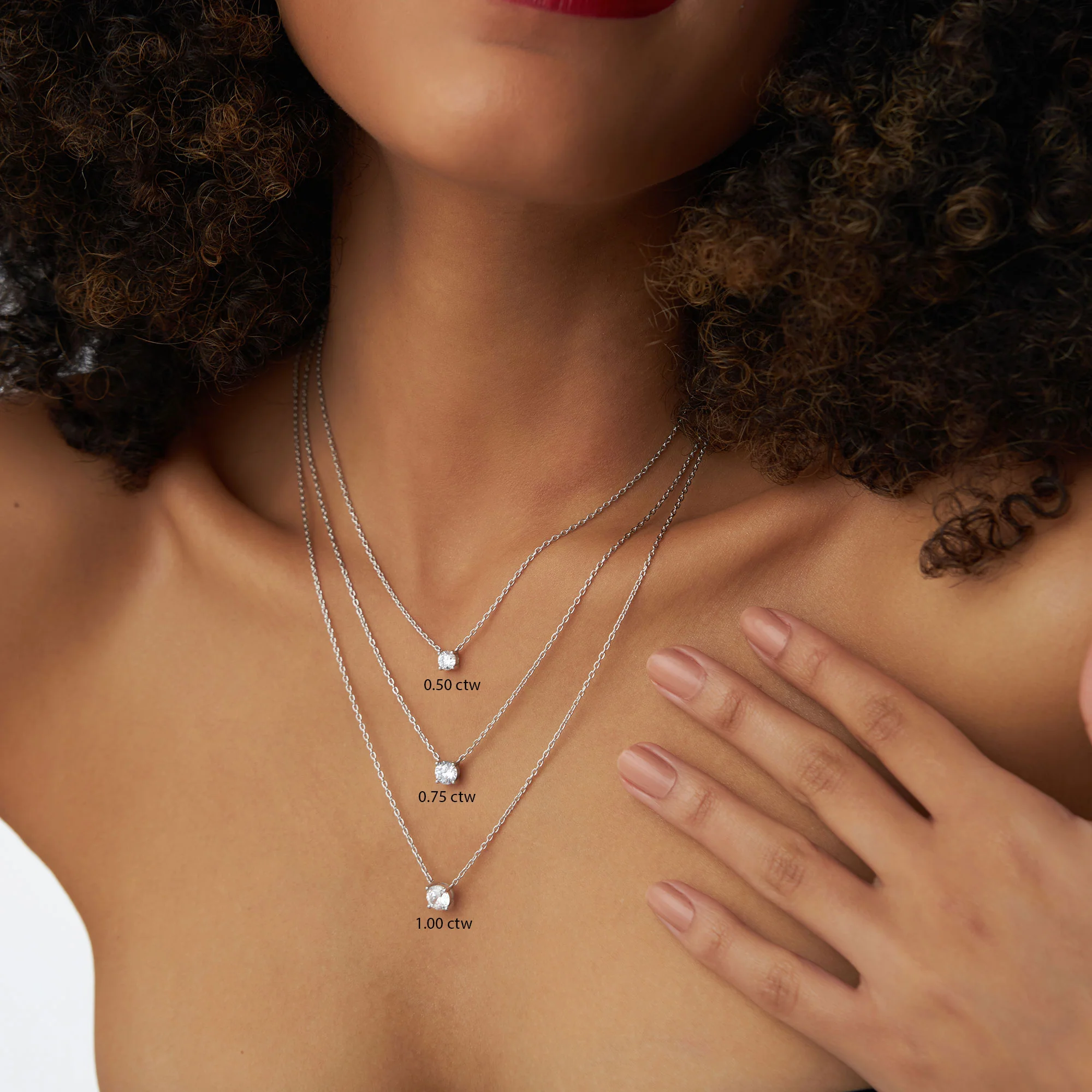 0.50 - 1.00 ctw 14k Four Prong Round Diamond Lab Grown Solitaire Necklace - Noah - Image 3