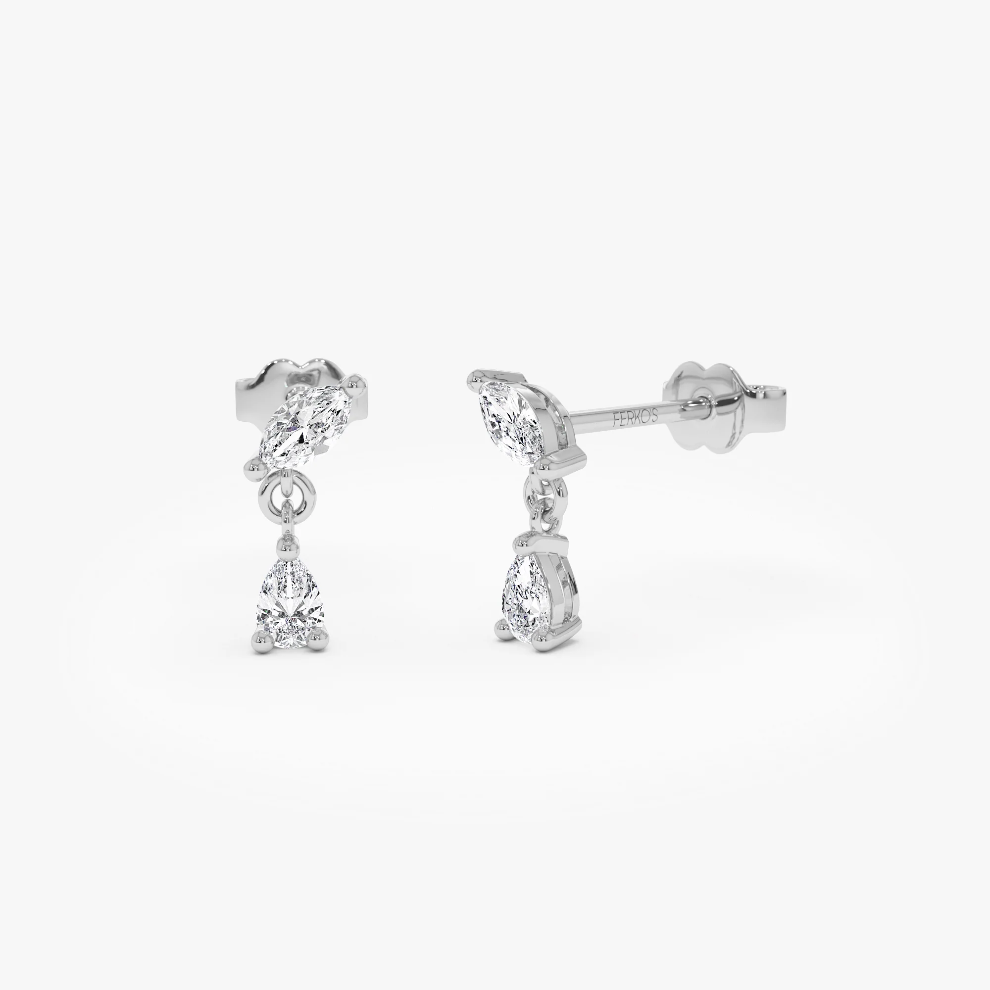 0.50 ctw 14k Mixed Match Dangling Lab Grown Diamond Studs - Kinsley - Image 5