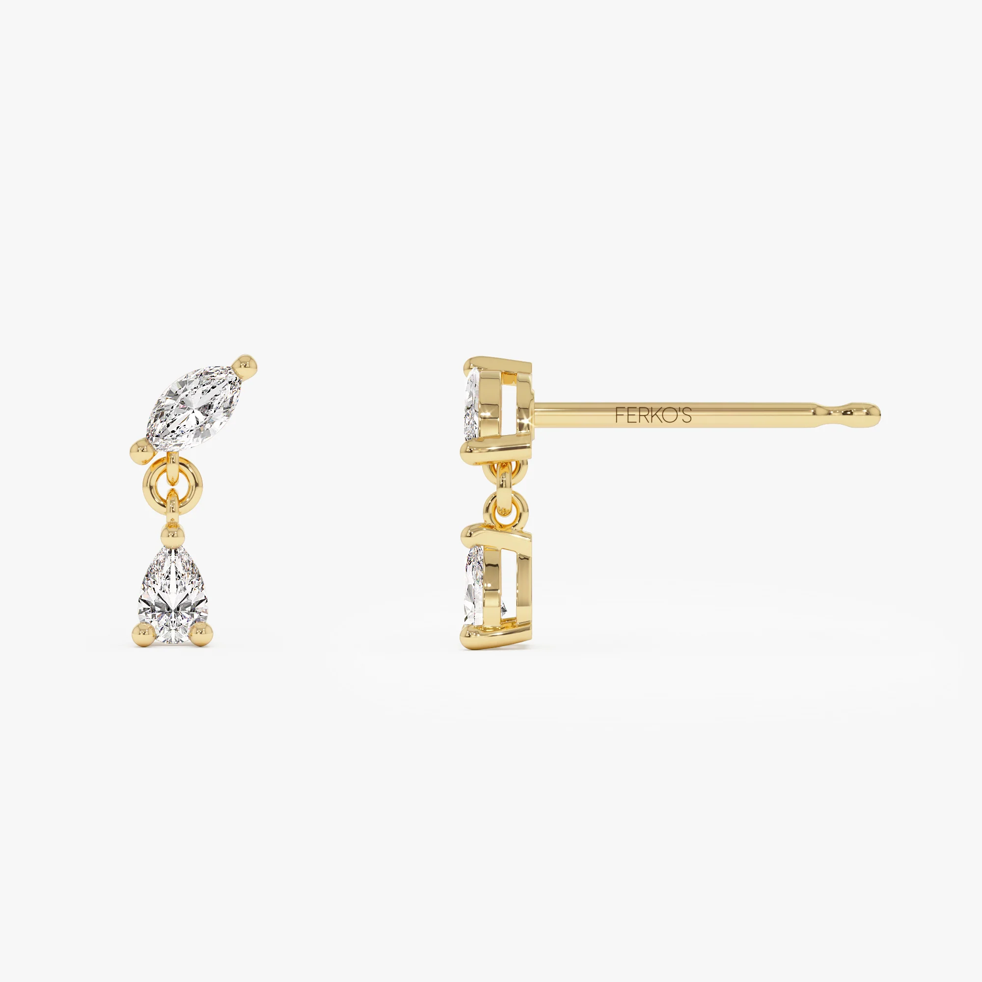 0.50 ctw 14k Mixed Match Dangling Lab Grown Diamond Studs - Kinsley - Image 6