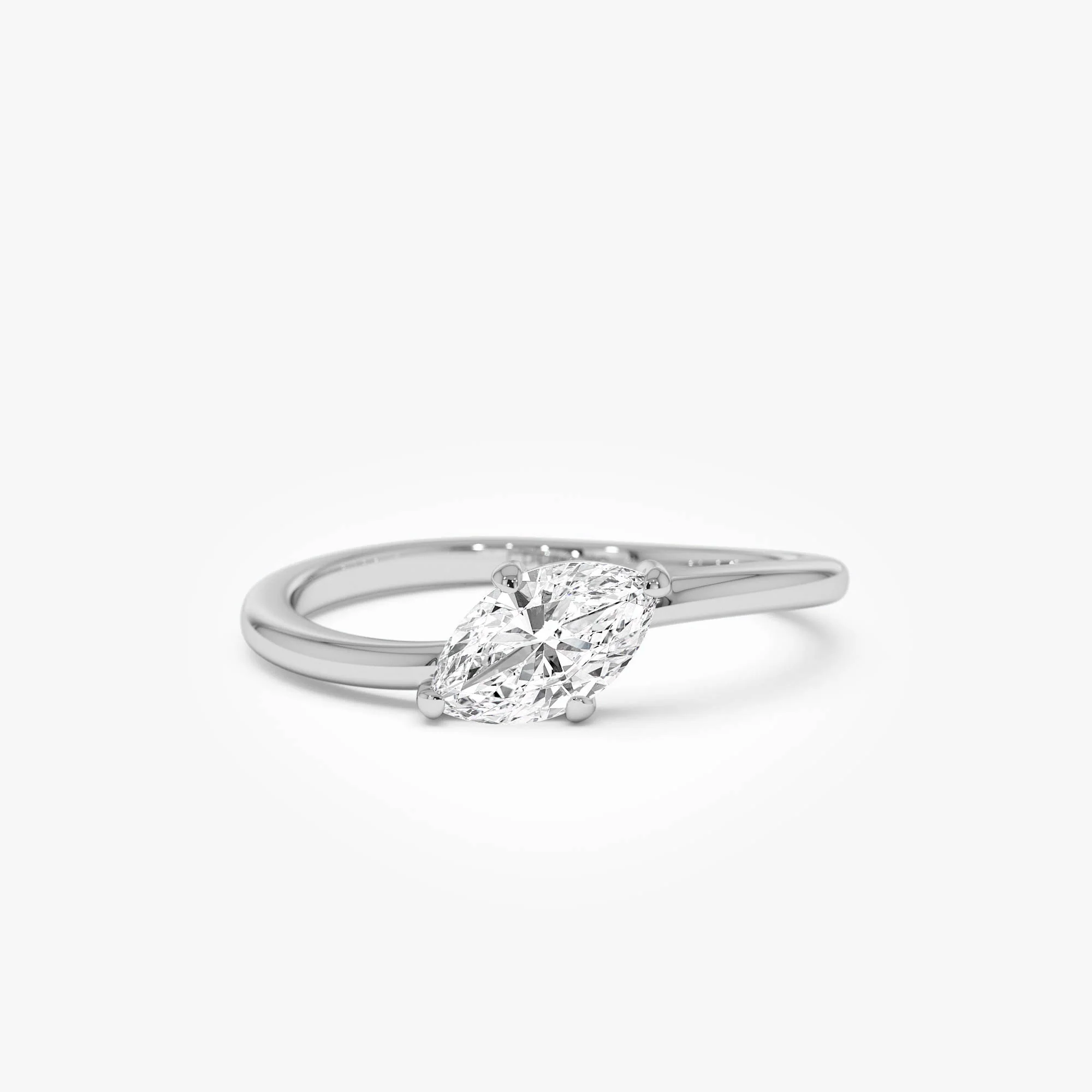 0.50 Ctw 14k Prong Setting Marquise Shaped Lab Grown Diamond Wavy Promise Ring - Elisa - Image 6