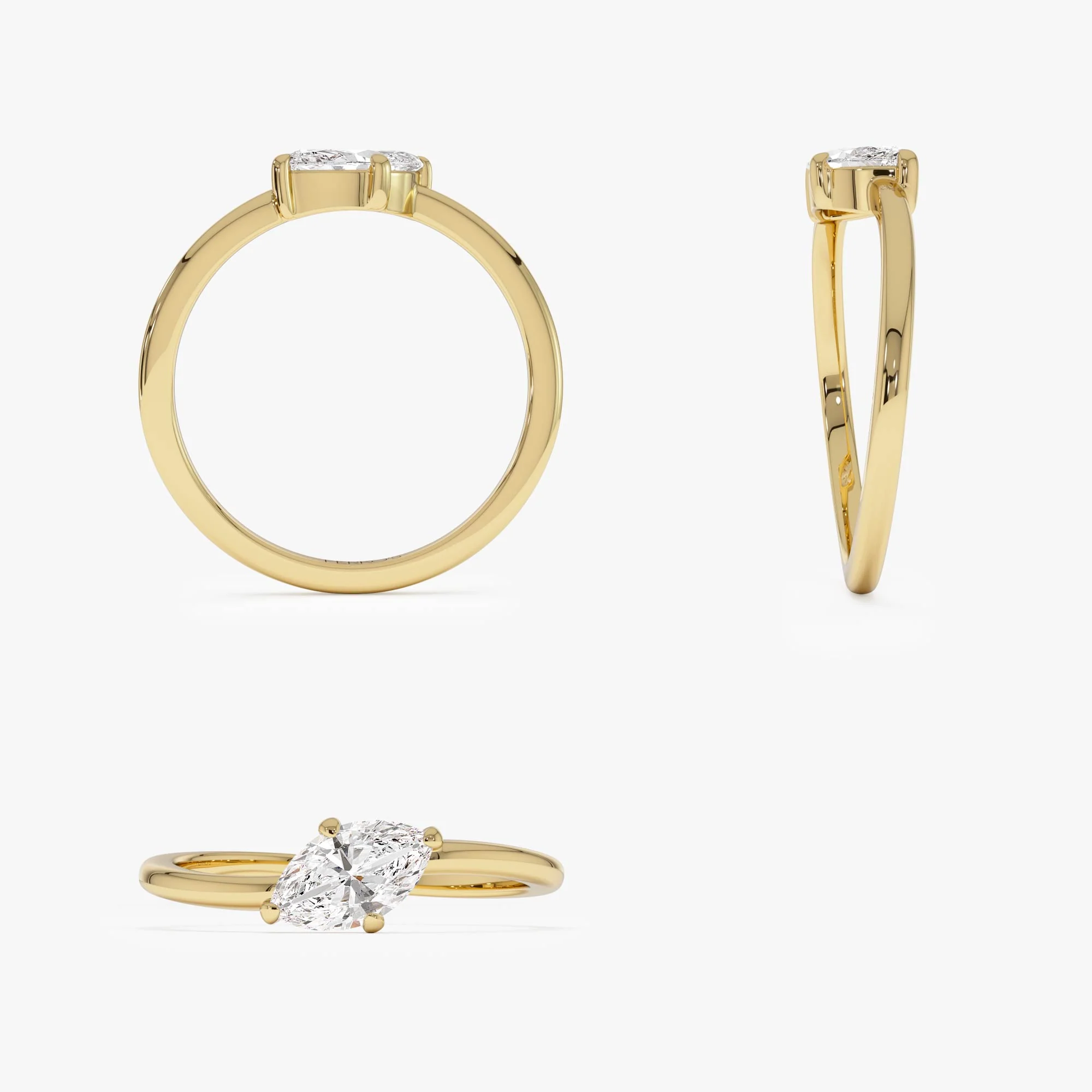 0.50 Ctw 14k Prong Setting Marquise Shaped Lab Grown Diamond Wavy Promise Ring - Elisa - Image 9