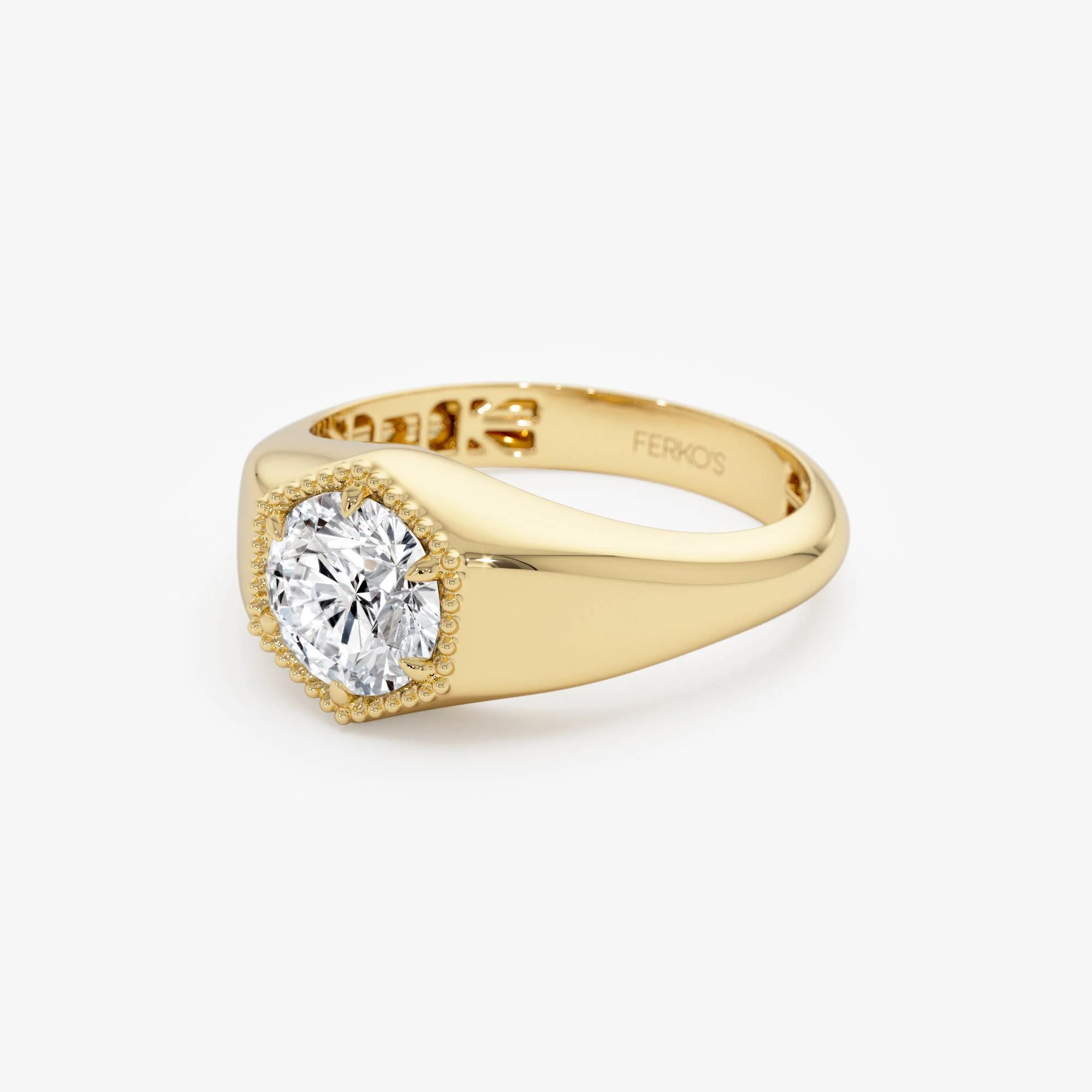 0.75 Ctw 14k Lab Grown Diamond Hexagon Signet Ring - Maia - Image 10