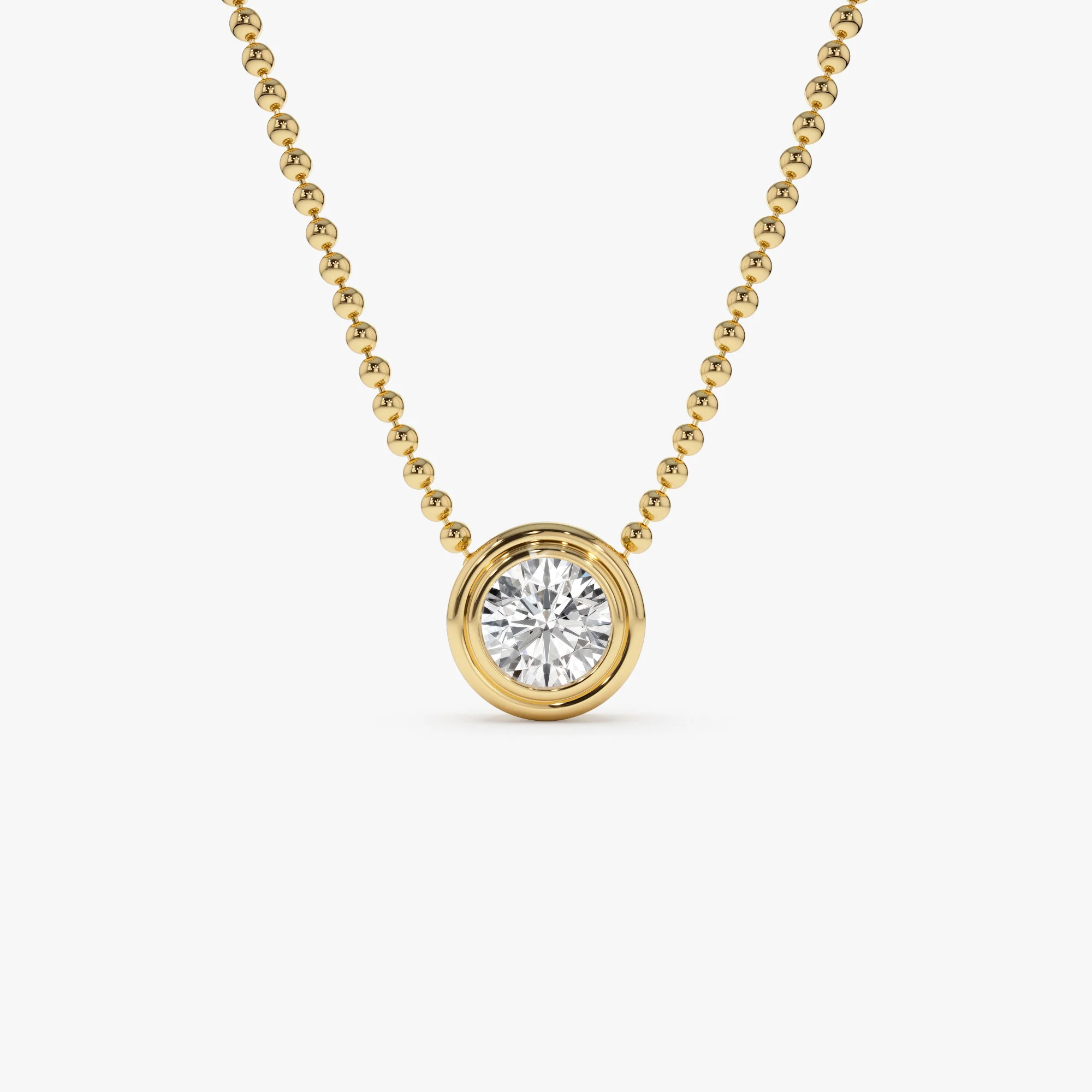 0.75 Ctw 14k Gold Round Lab Diamond Beaded Necklace - Ina
