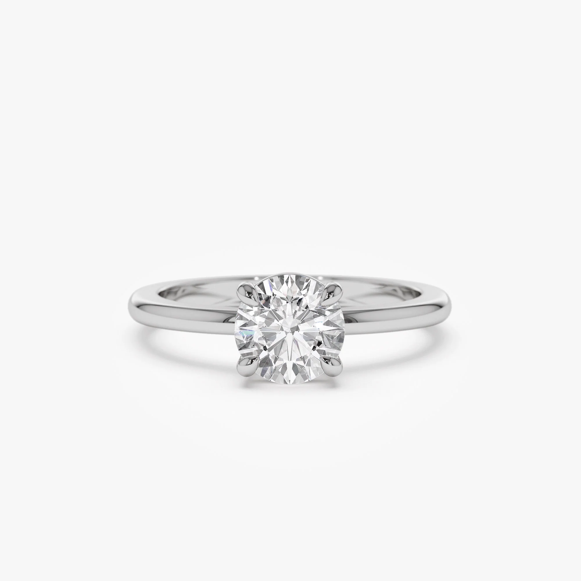 1.00 ctw 14k 4 Prong Basket Setting Round Lab Grown Diamond Engagement Ring - Kate - Image 5