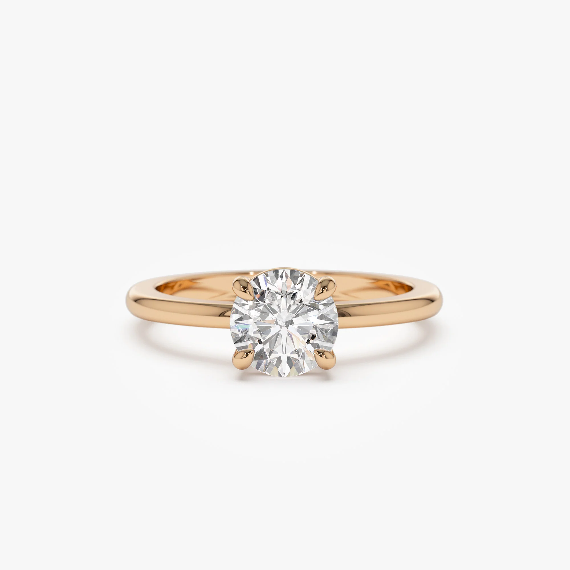 1.00 ctw 14k 4 Prong Basket Setting Round Lab Grown Diamond Engagement Ring - Kate - Image 6