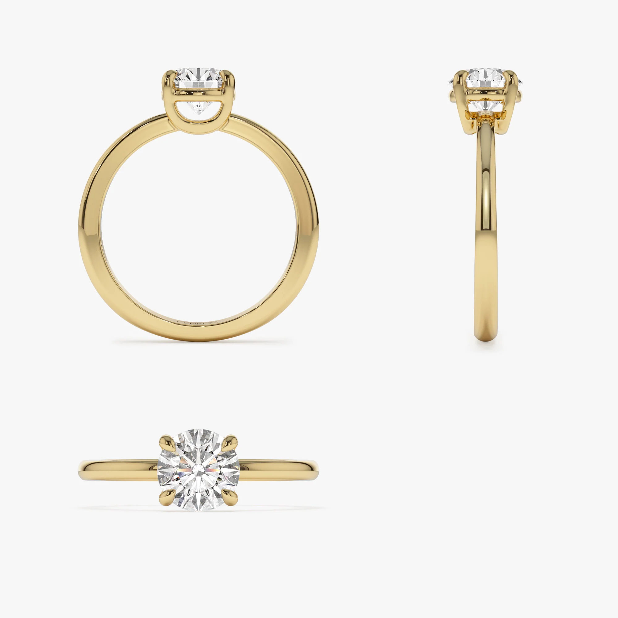 1.00 ctw 14k 4 Prong Basket Setting Round Lab Grown Diamond Engagement Ring - Kate - Image 8