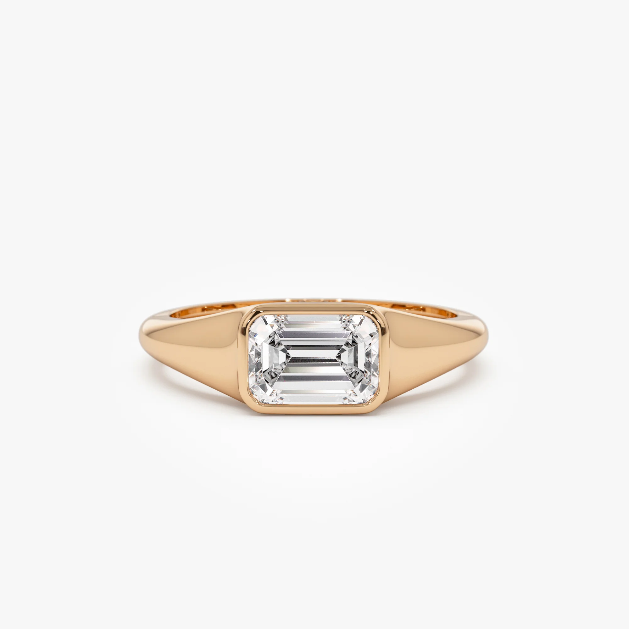 1.00 ctw 14k Emerald Cut Lab Grown Diamond Ring - Remi - Image 7