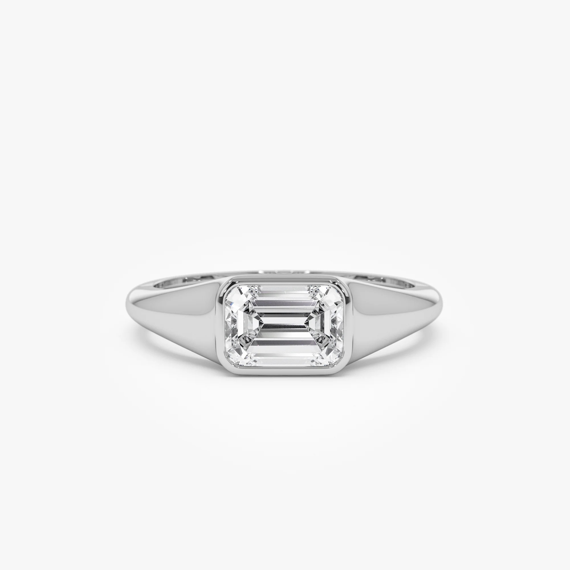1.00 ctw 14k Emerald Cut Lab Grown Diamond Ring - Remi - Image 8