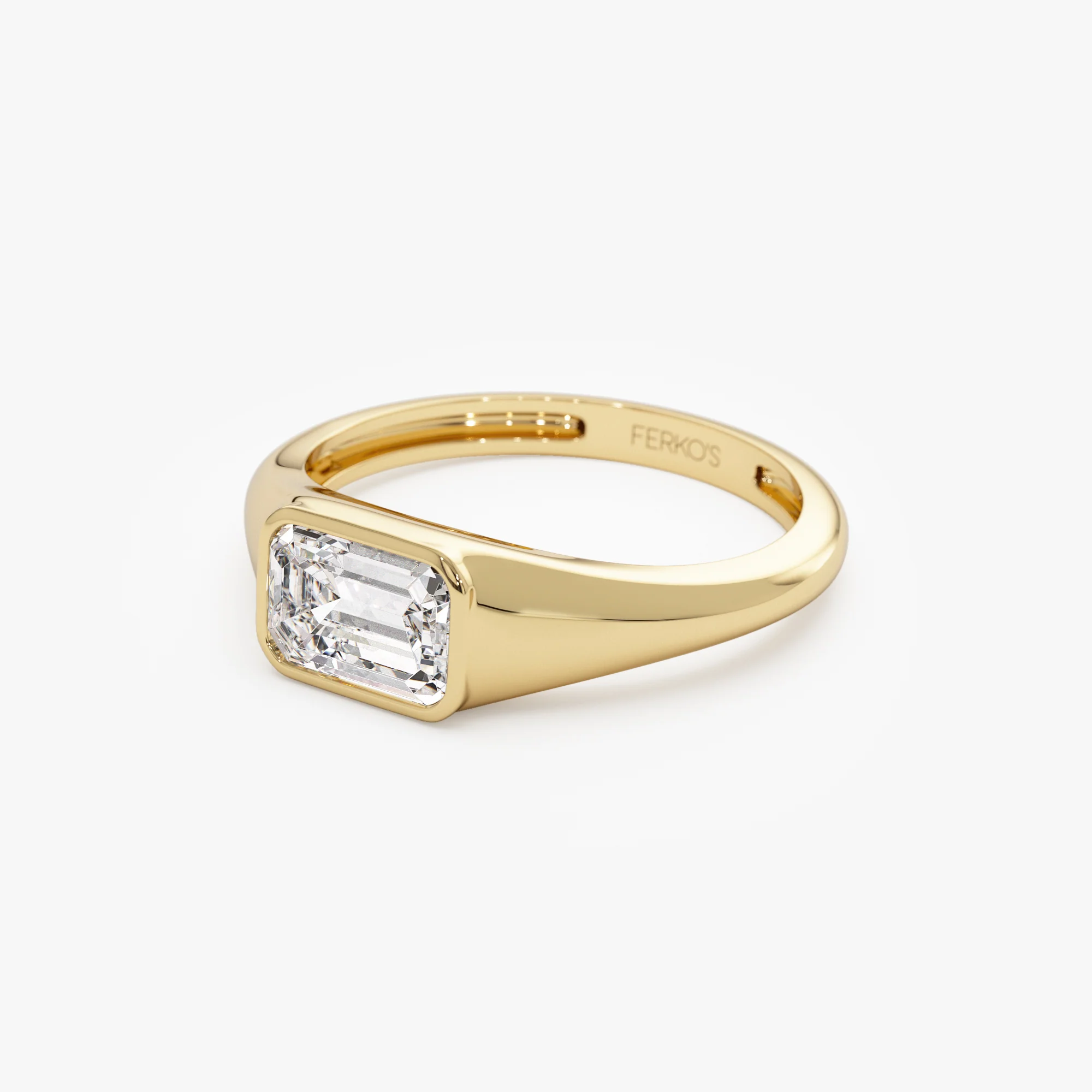 1.00 ctw 14k Emerald Cut Lab Grown Diamond Ring - Remi - Image 9