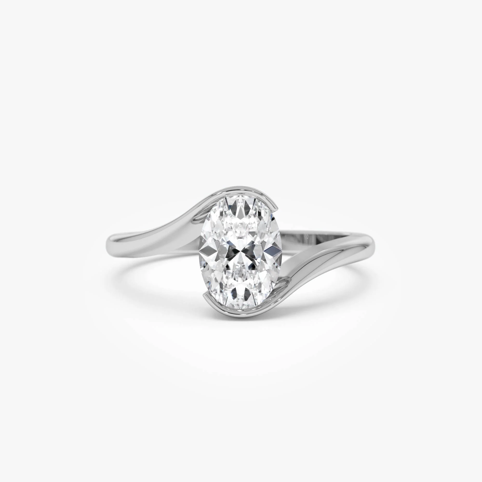 1.00 Ctw 14k Gold Oval Lab Grown Diamond S Setting Engagement Ring - Luisa - Image 7