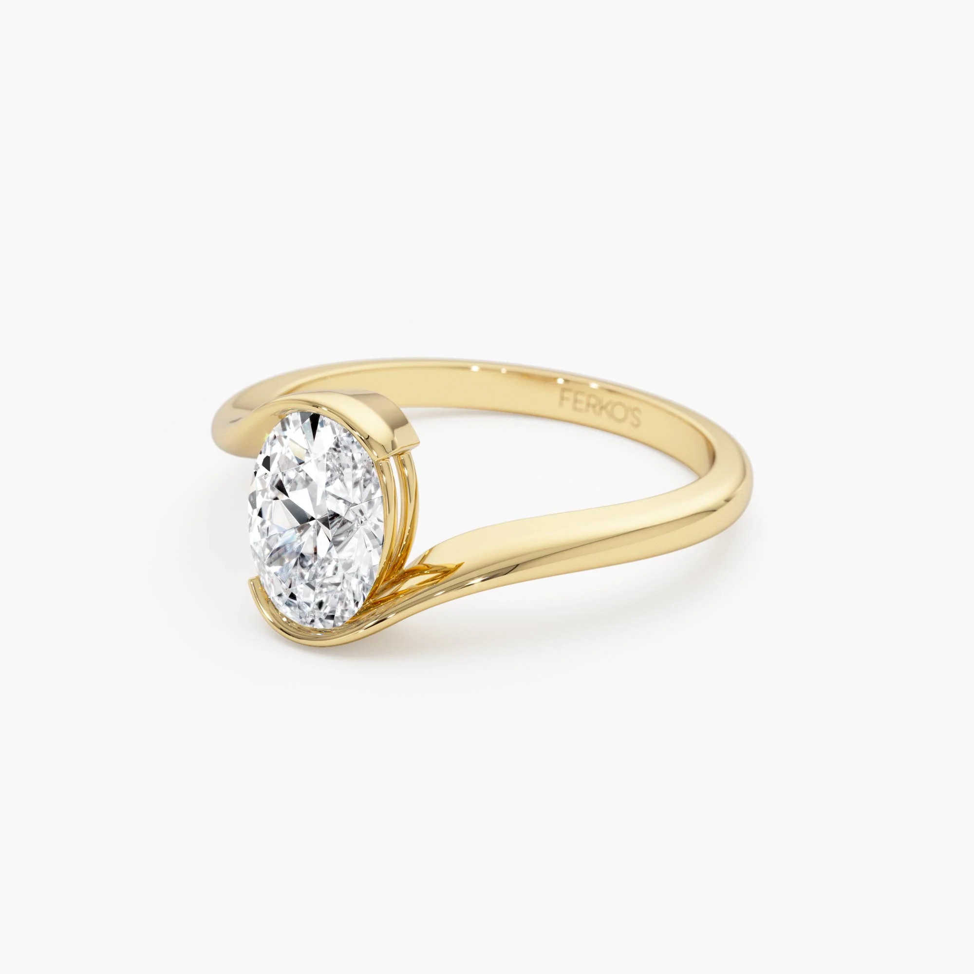 1.00 Ctw 14k Gold Oval Lab Grown Diamond S Setting Engagement Ring - Luisa - Image 8