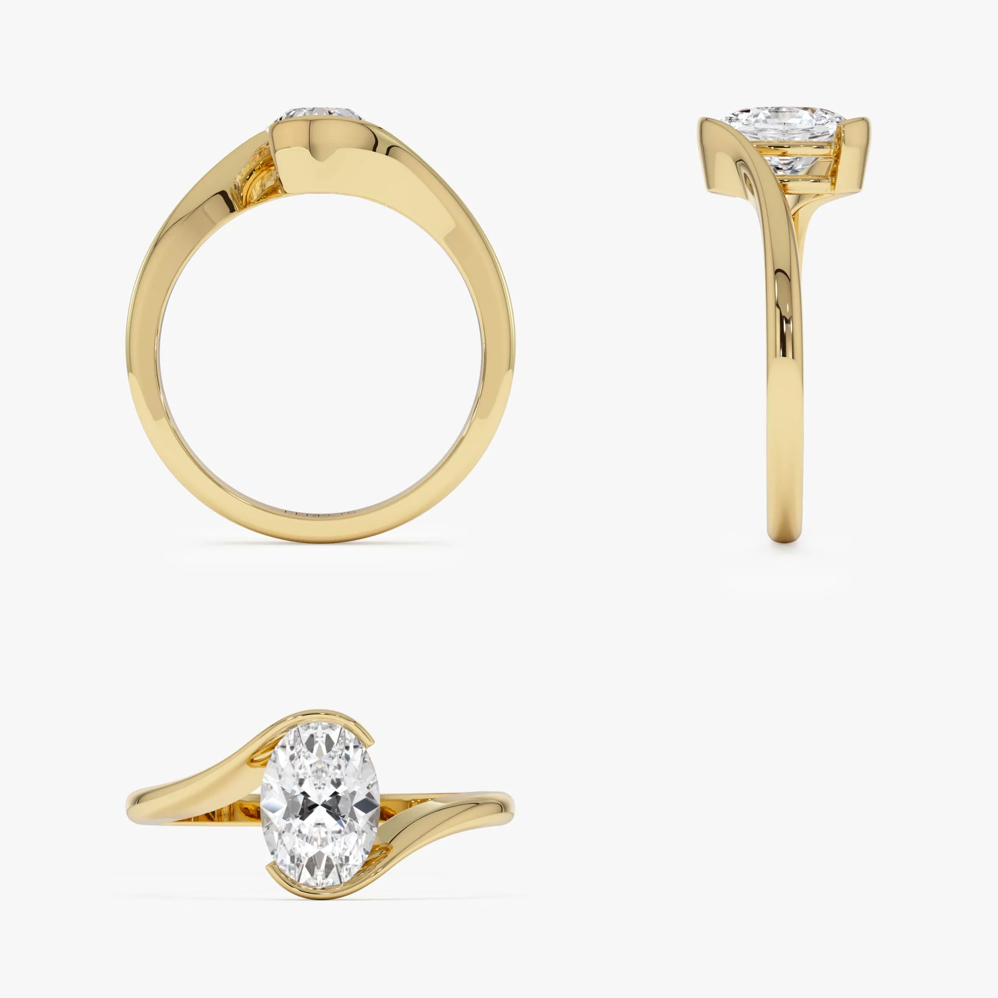 1.00 Ctw 14k Gold Oval Lab Grown Diamond S Setting Engagement Ring - Luisa - Image 9