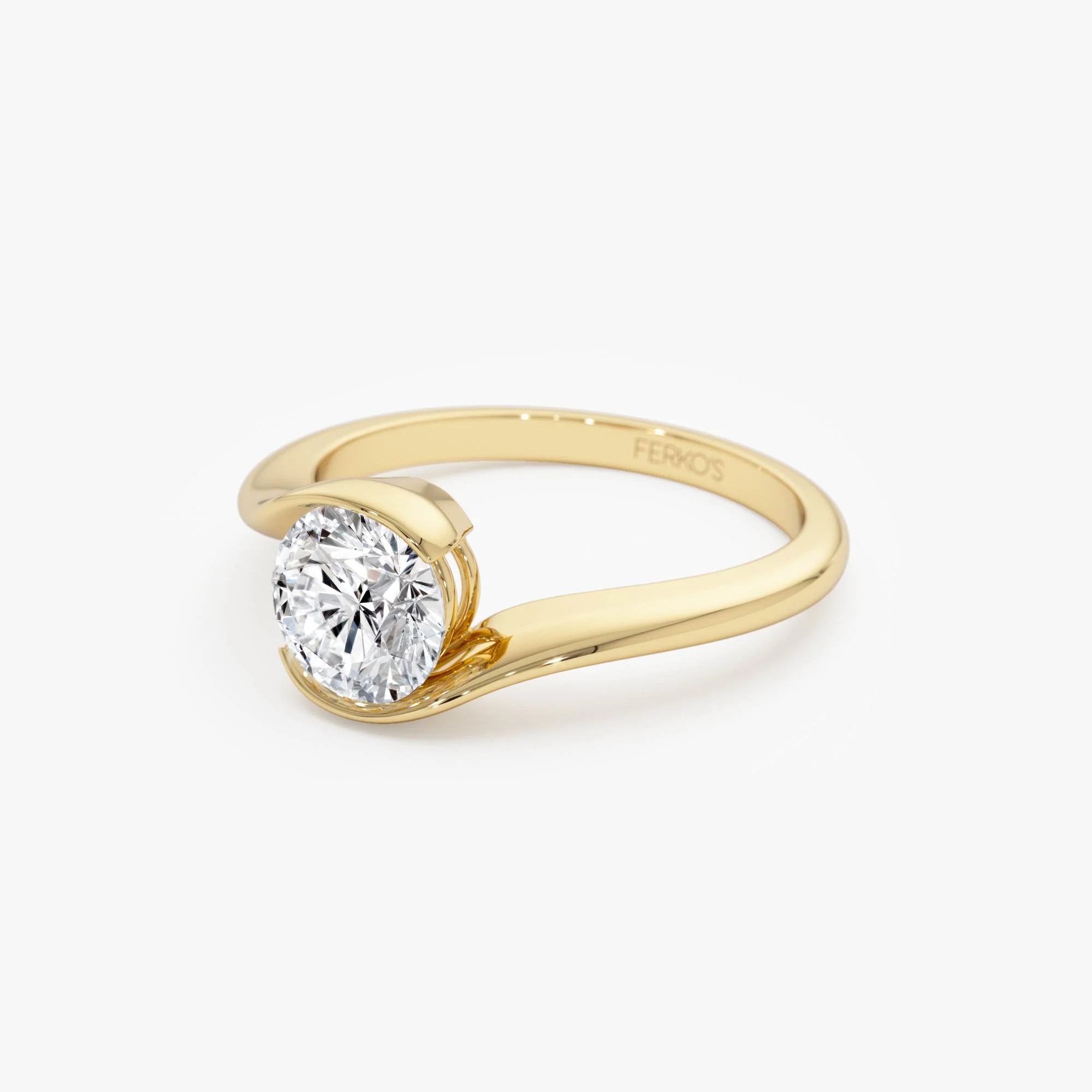 1.00 Ctw 14k Gold Round Shape Lab Grown Diamond S Shape Engagement Ring - Maris - Image 8