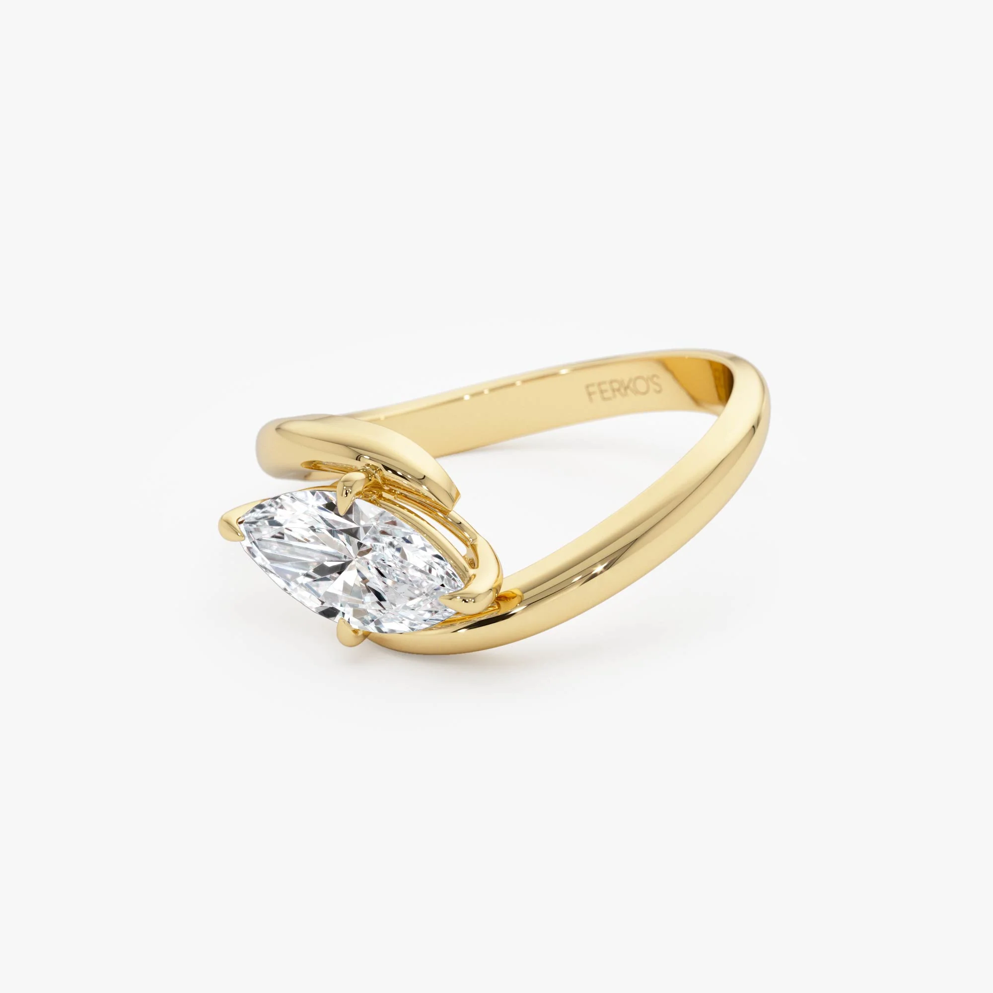 1.00 Ctw 14k Marquise Shaped Lab Grown Diamond Criss Cross Solitaire - Image 8