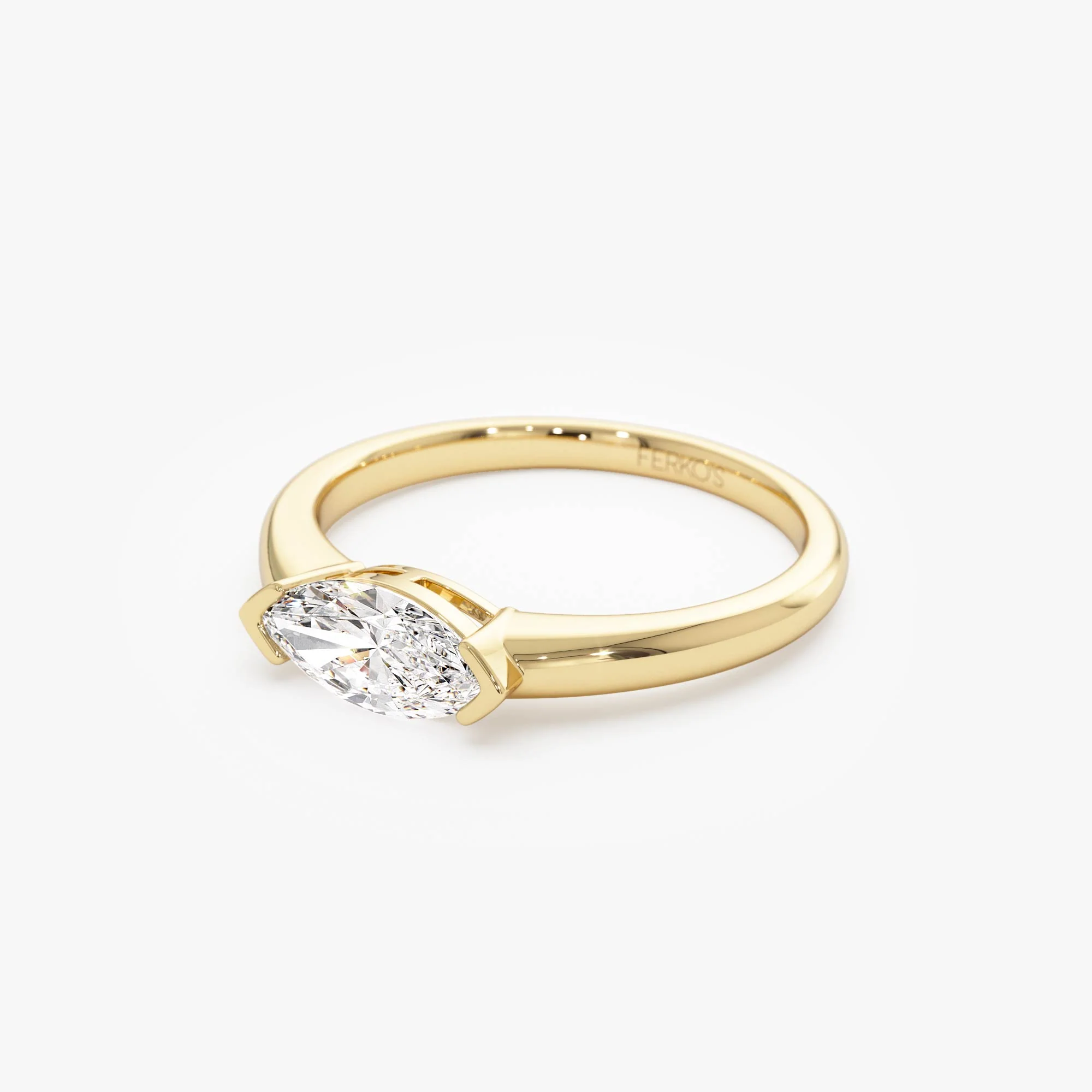 0.75 ctw 14k Marquise Shaped East-West Lab Grown Engagement Ring - Olivia - Image 10