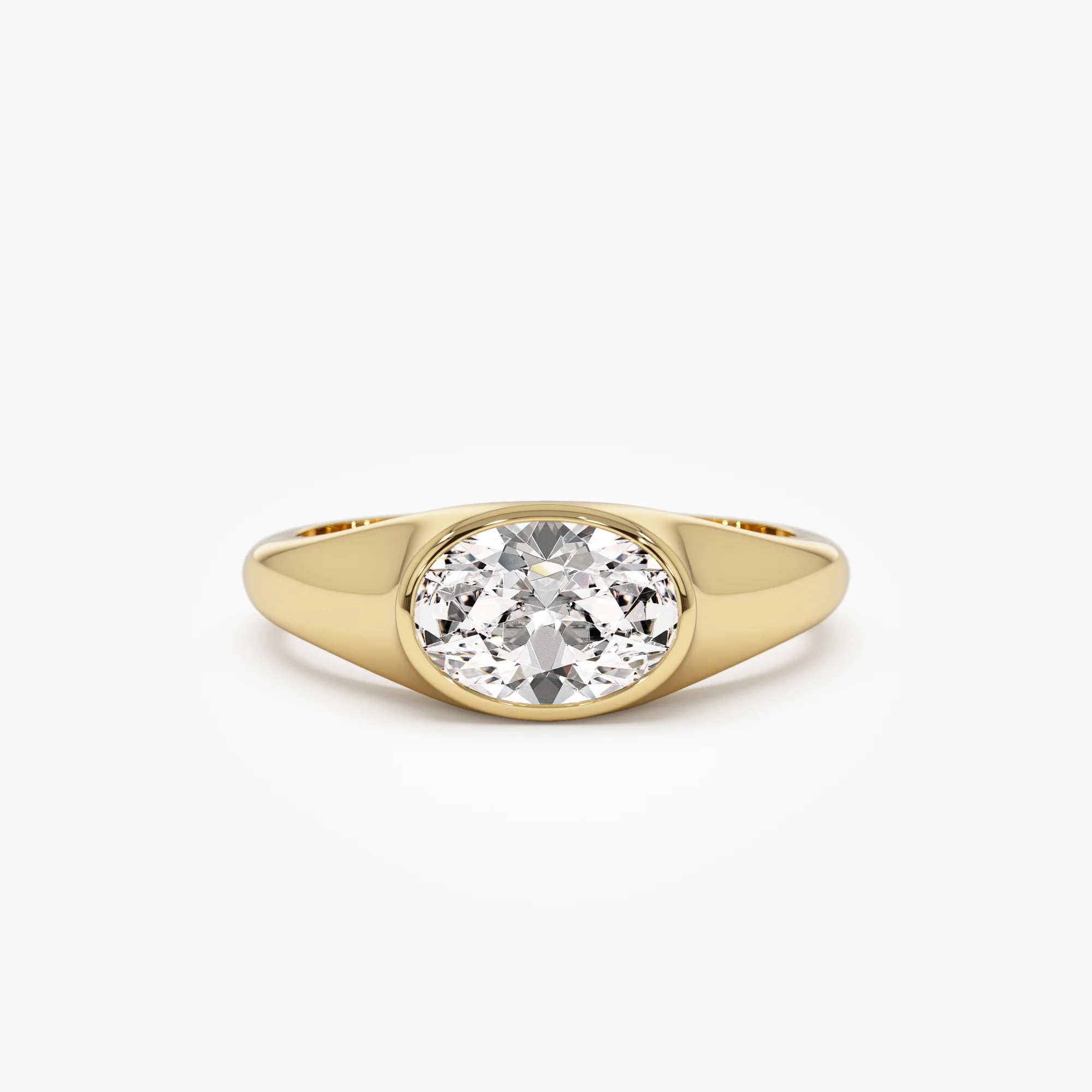 1.00 ctw 14k Oval Shape Lab Grown Diamond Ring - Amira