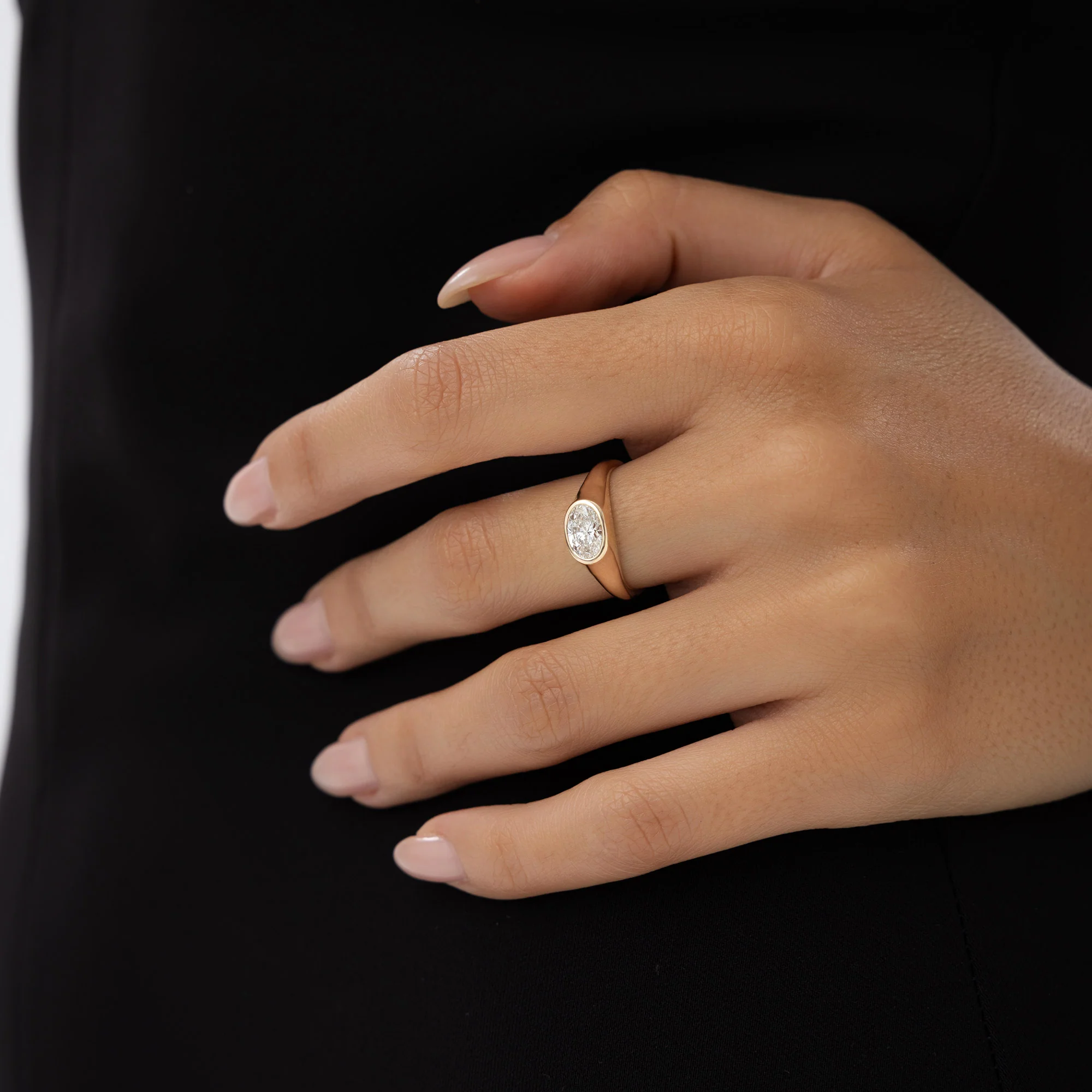 1.00 ctw 14k Oval Shape Lab Grown Diamond Ring - Amira - Image 2
