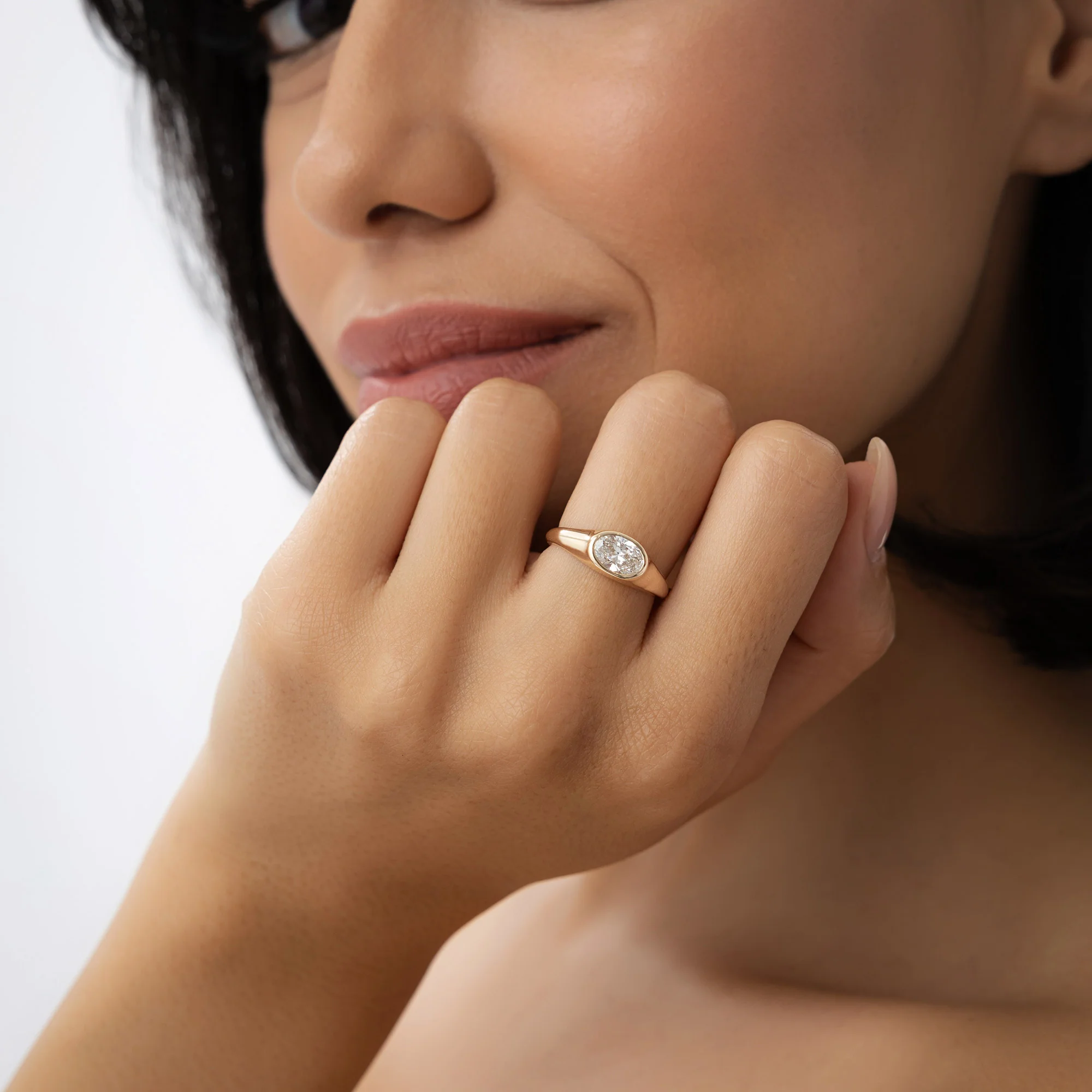 1.00 ctw 14k Oval Shape Lab Grown Diamond Ring - Amira - Image 3