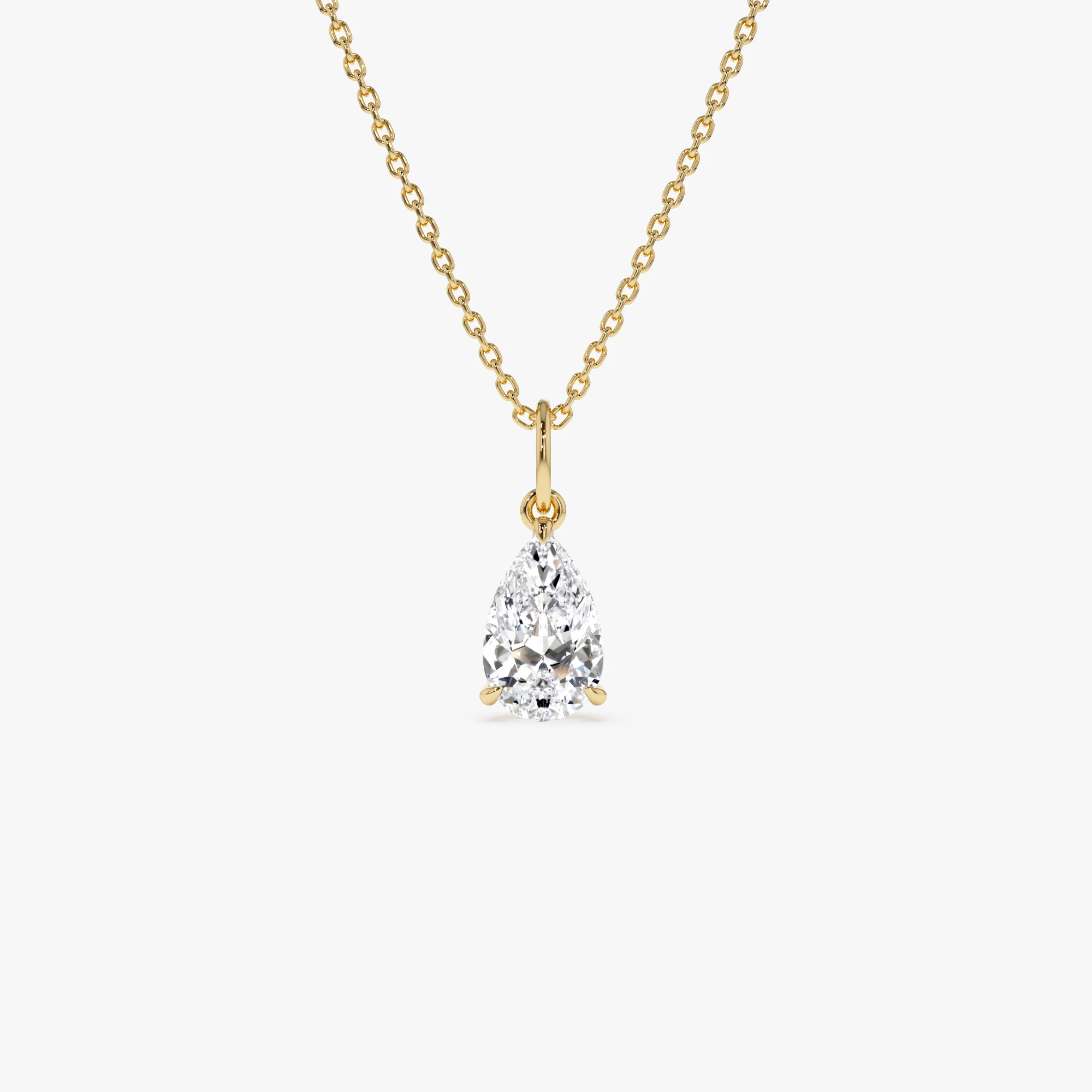 1.00 Ctw 14k Pear Shaped Lab Grown Diamond Classic Charm Necklace - Rita