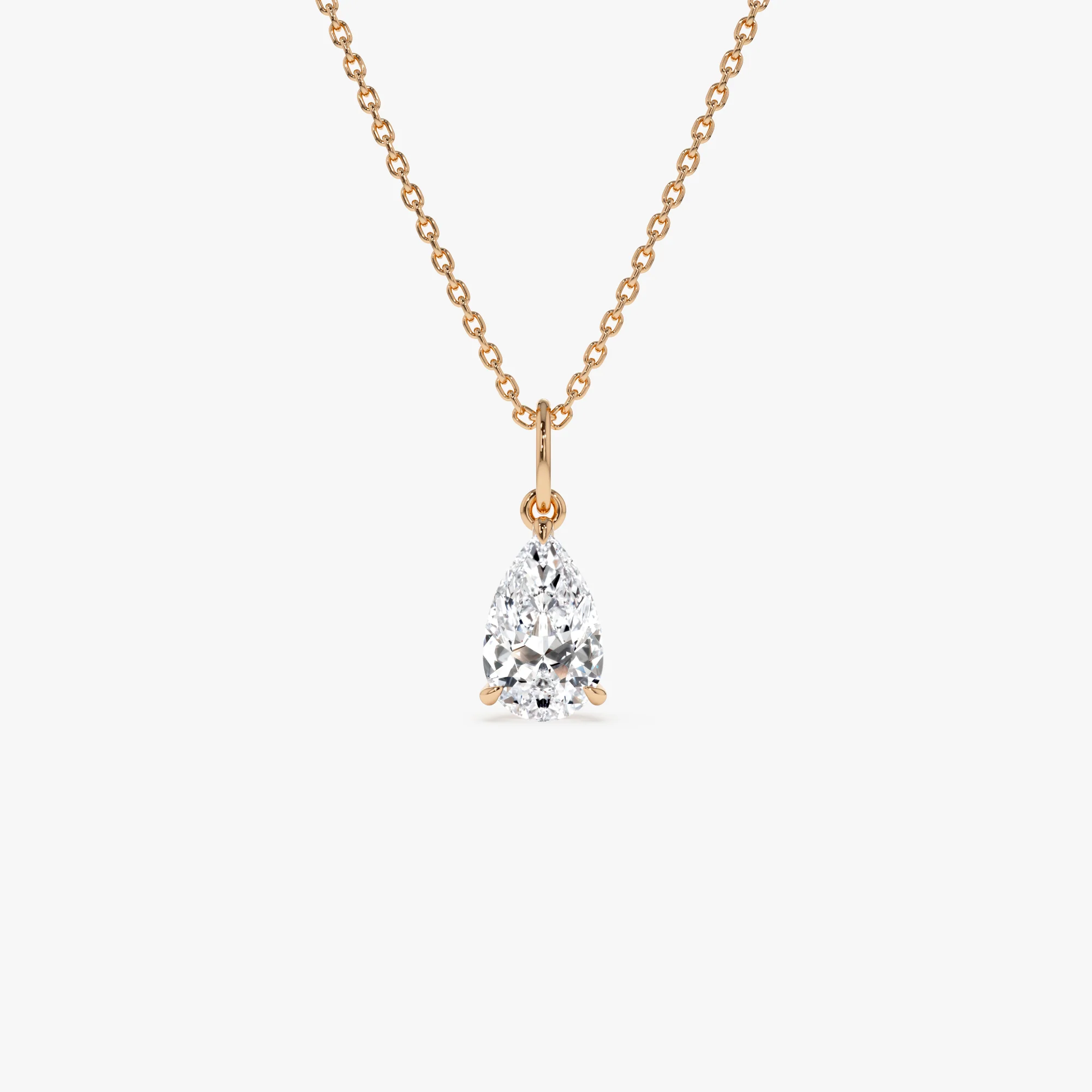 1.00 Ctw 14k Pear Shaped Lab Grown Diamond Classic Charm Necklace - Rita - Image 7