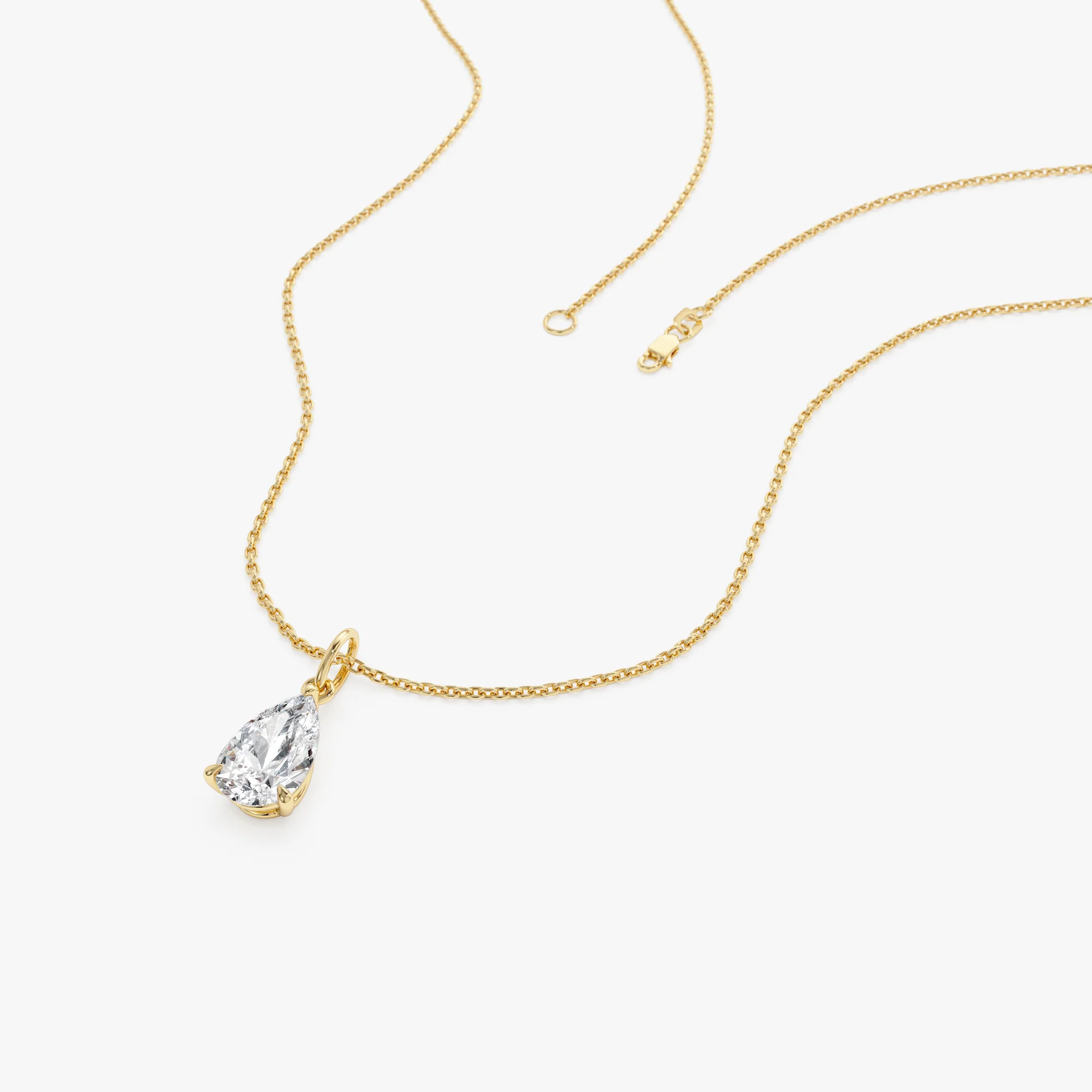 1.00 Ctw 14k Pear Shaped Lab Grown Diamond Classic Charm Necklace - Rita - Image 8