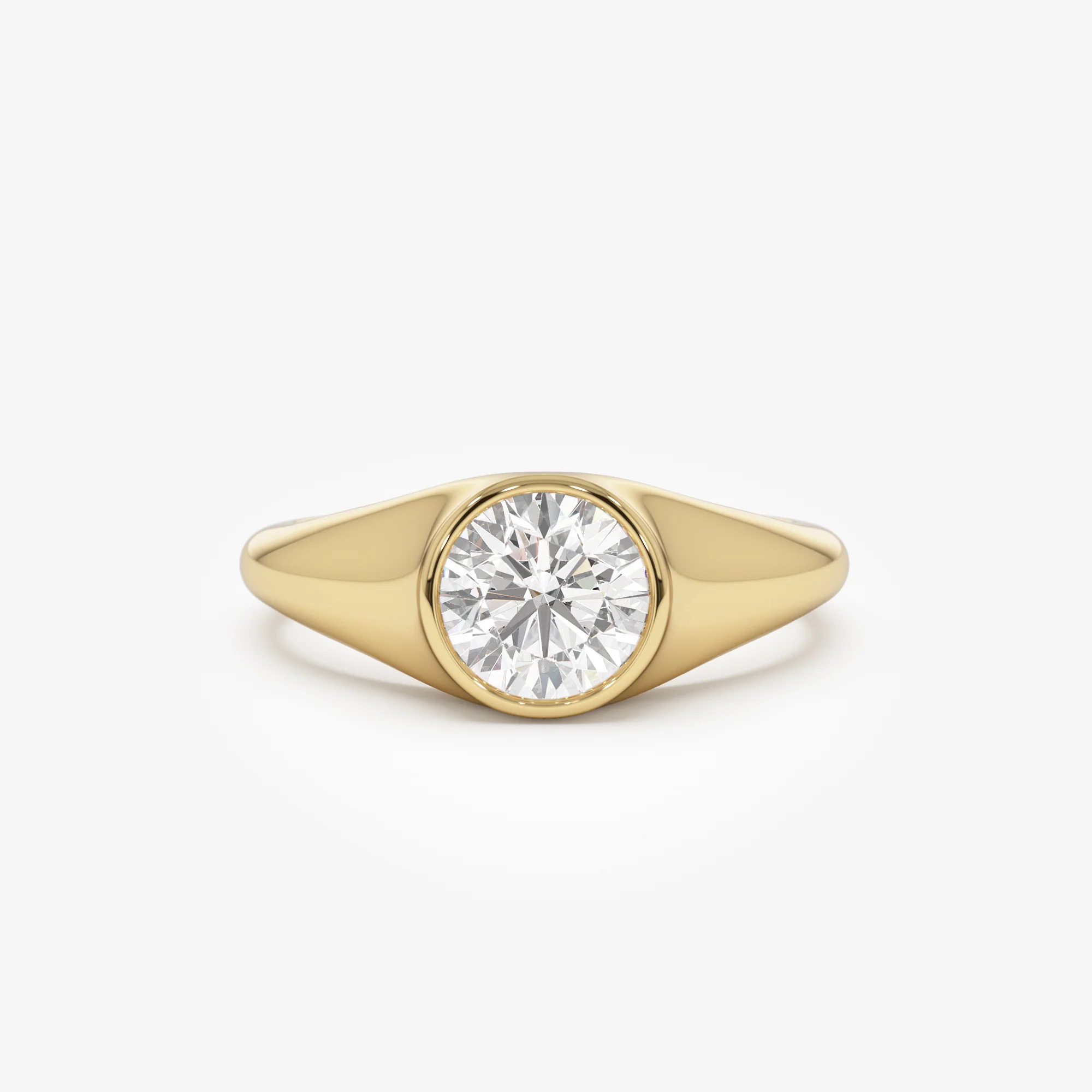 1.00 ctw 14k Round Shaped Lab Grown Diamond Ring - Alina