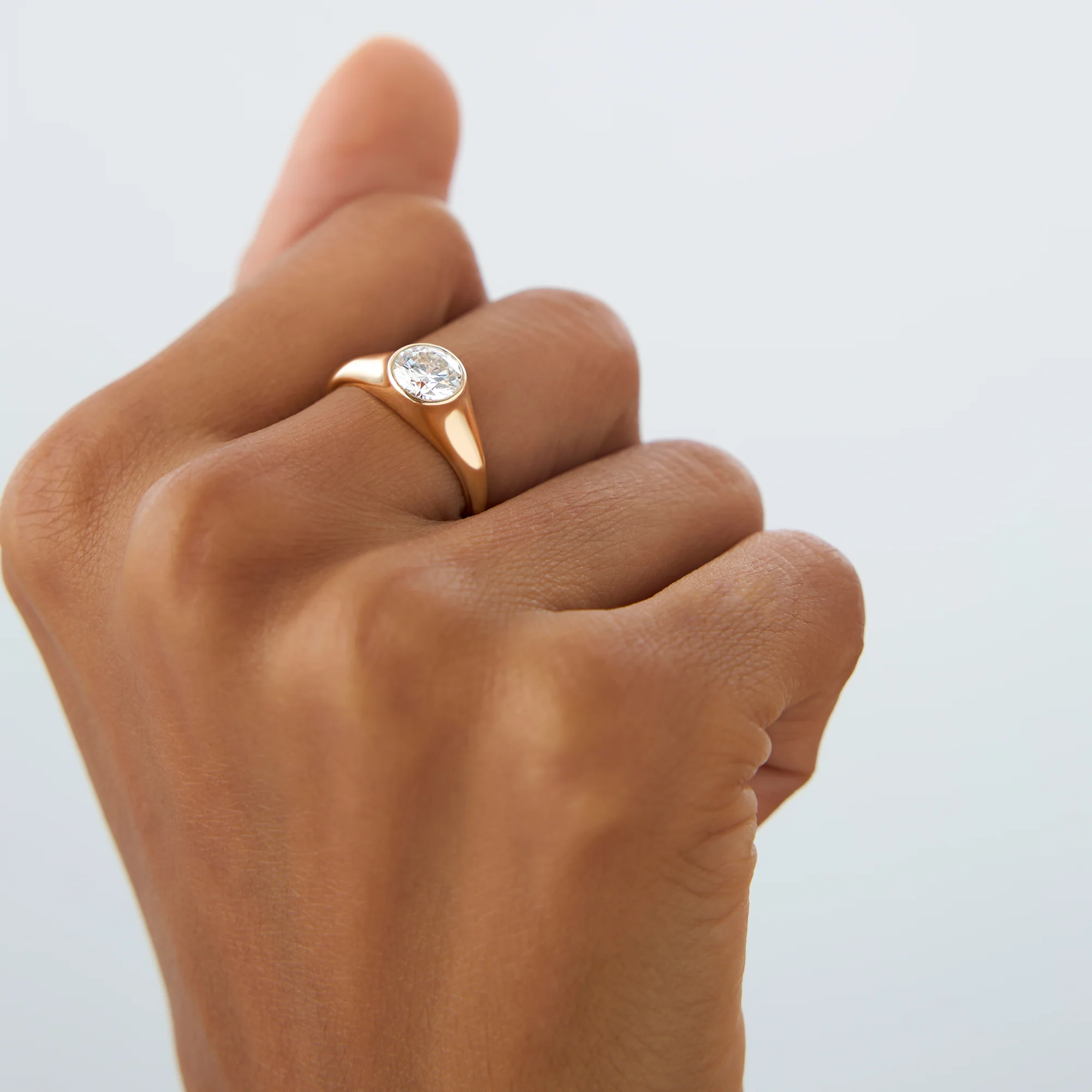 1.00 ctw 14k Round Shaped Lab Grown Diamond Ring - Alina - Image 4