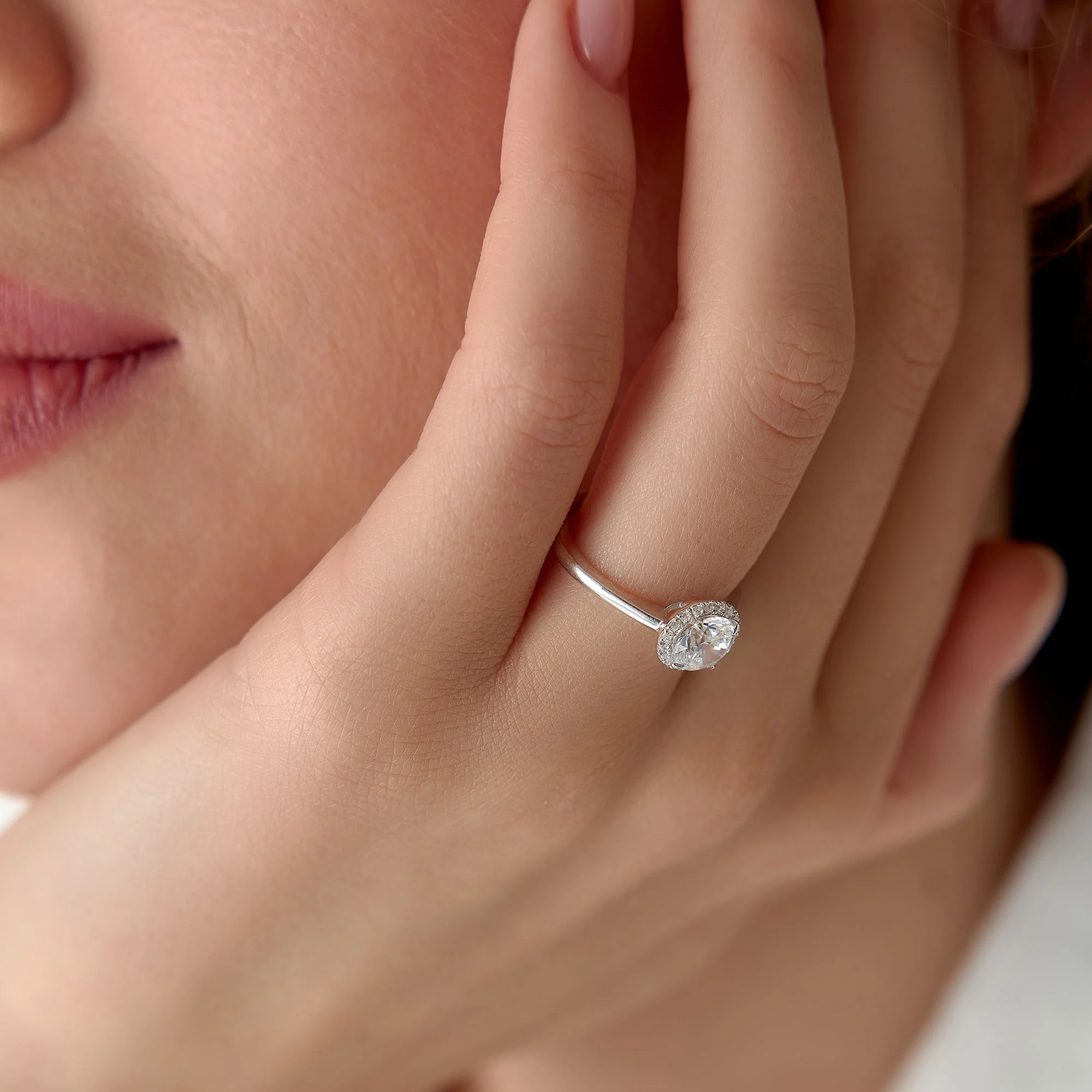 1.20 ctw 14k Halo Setting Round Lab Grown Diamond Engagement Ring - Vivien - Image 5