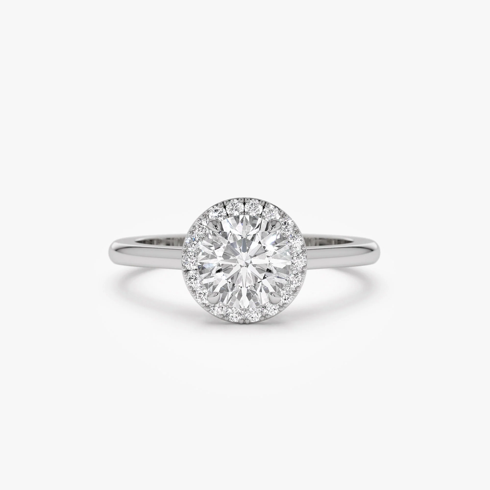 1.20 ctw 14k Halo Setting Round Lab Grown Diamond Engagement Ring - Vivien - Image 6