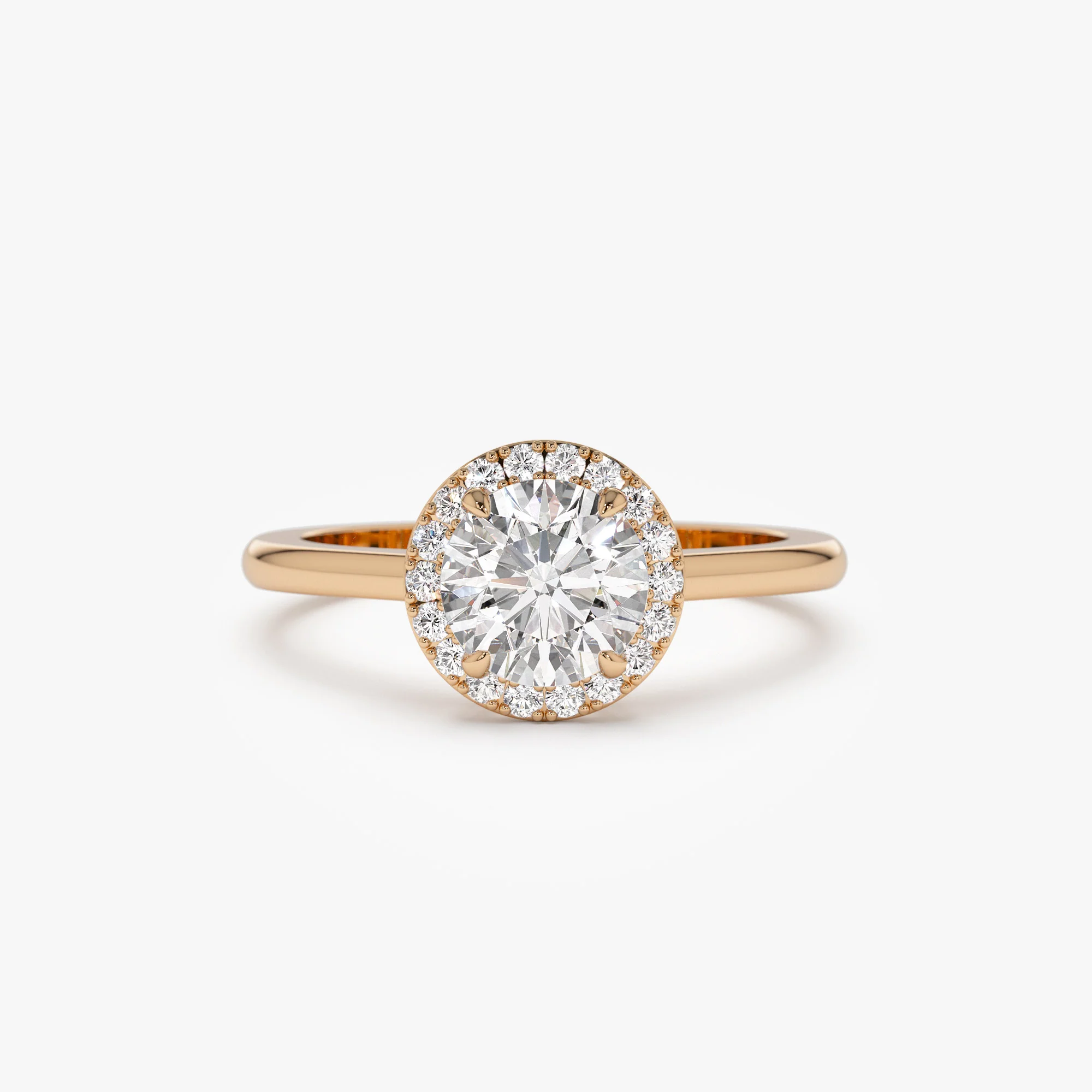 1.20 ctw 14k Halo Setting Round Lab Grown Diamond Engagement Ring - Vivien - Image 7