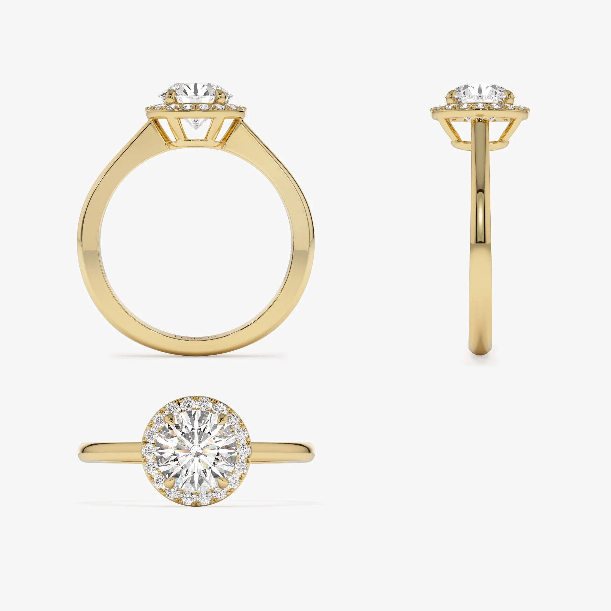 1.20 ctw 14k Halo Setting Round Lab Grown Diamond Engagement Ring - Vivien - Image 9