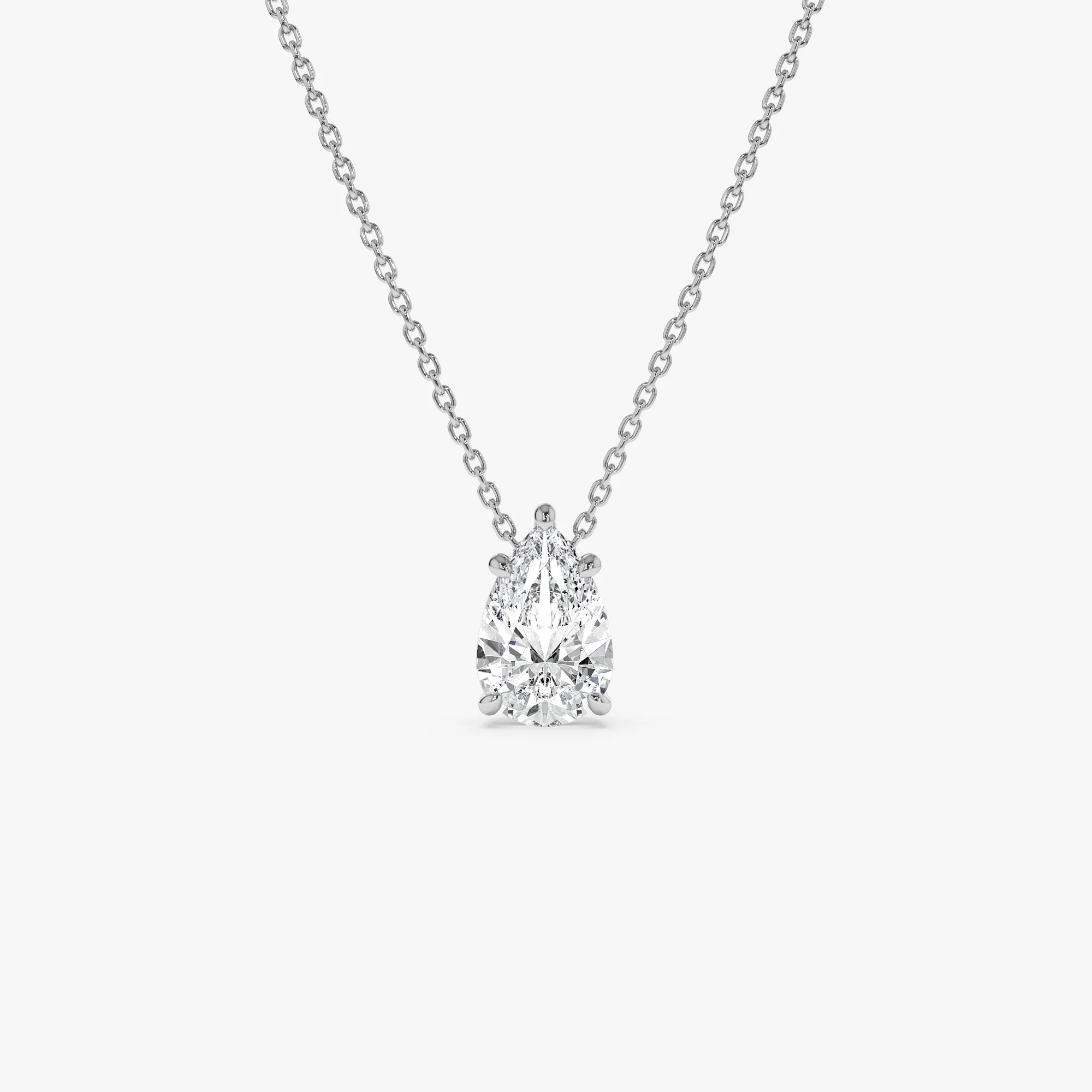 1.25 ctw 14k Five Prong Pear Shaped Lab Grown Diamond Necklace - Gianna - Image 5
