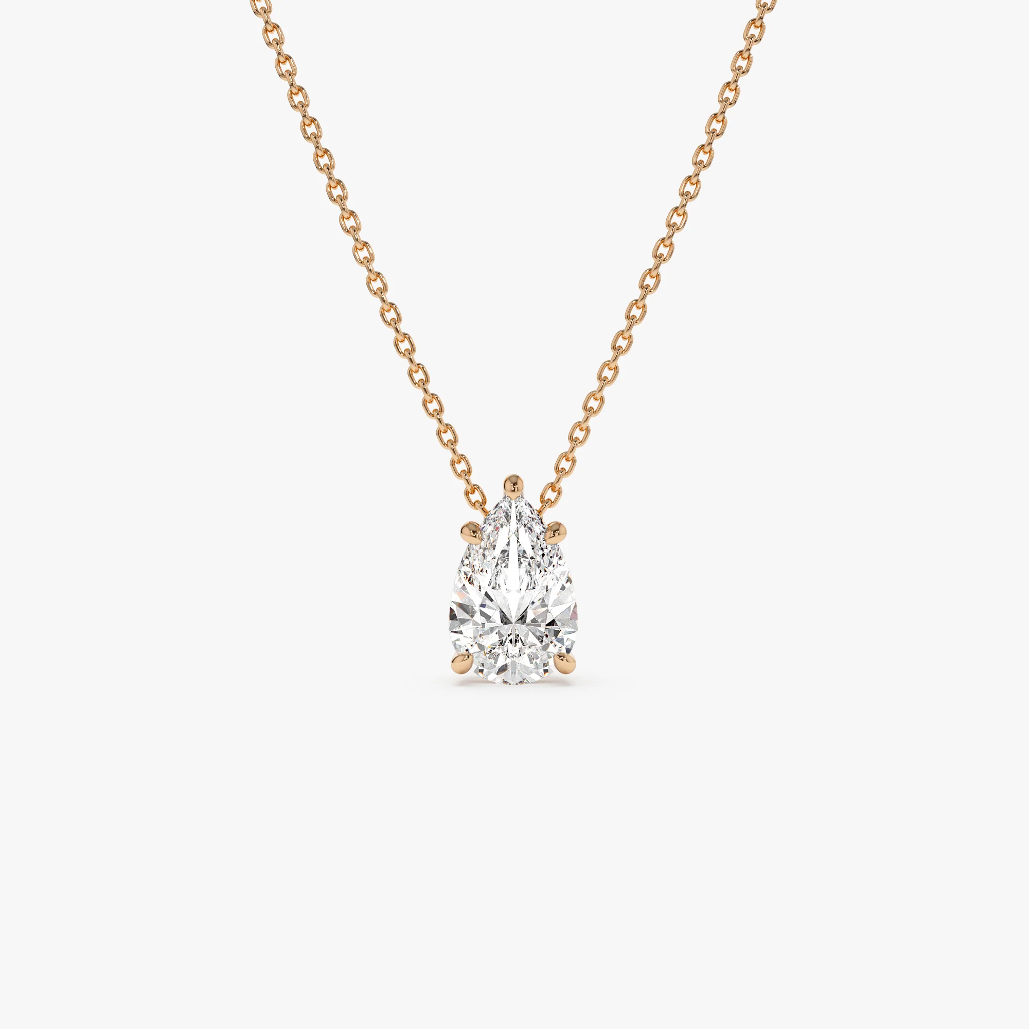 1.25 ctw 14k Five Prong Pear Shaped Lab Grown Diamond Necklace - Gianna - Image 6