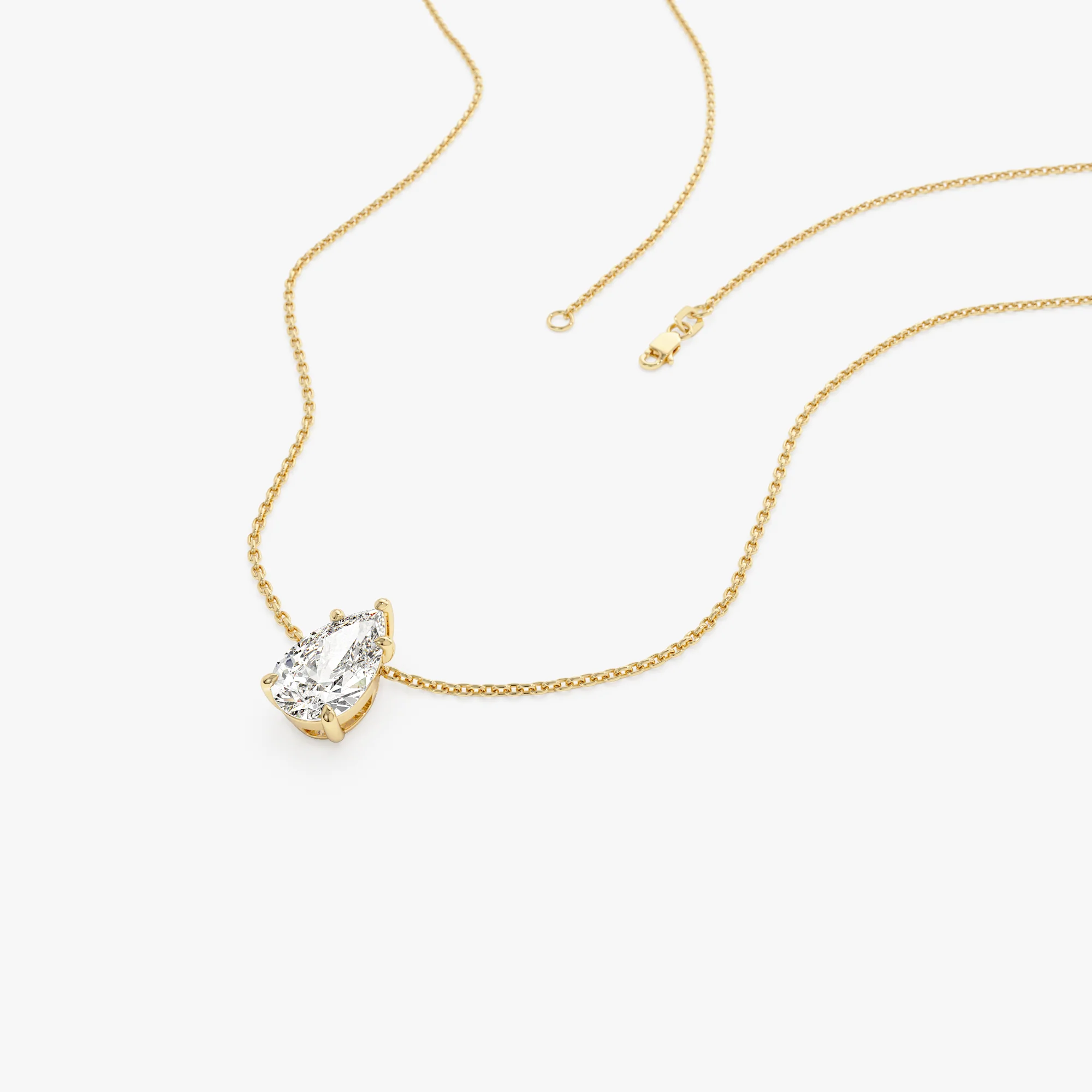 1.25 ctw 14k Five Prong Pear Shaped Lab Grown Diamond Necklace - Gianna - Image 7