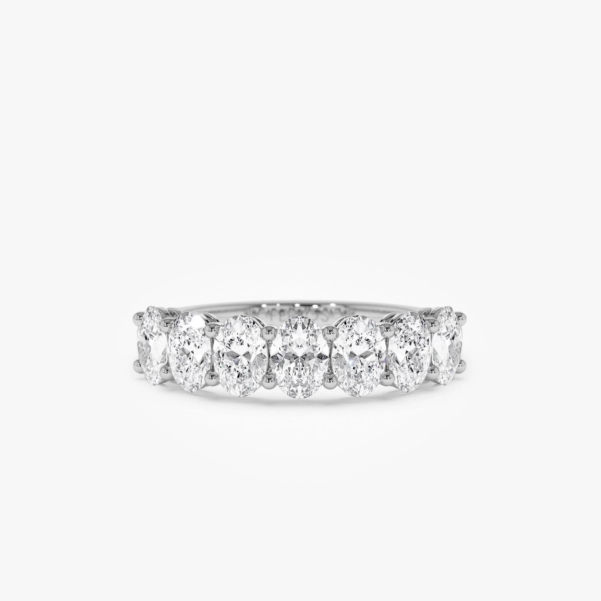 1.25 ctw 14k Prong Setting Seven Stone Oval Cut Lab Grown Diamond Wedding Ring - Marie - Image 5