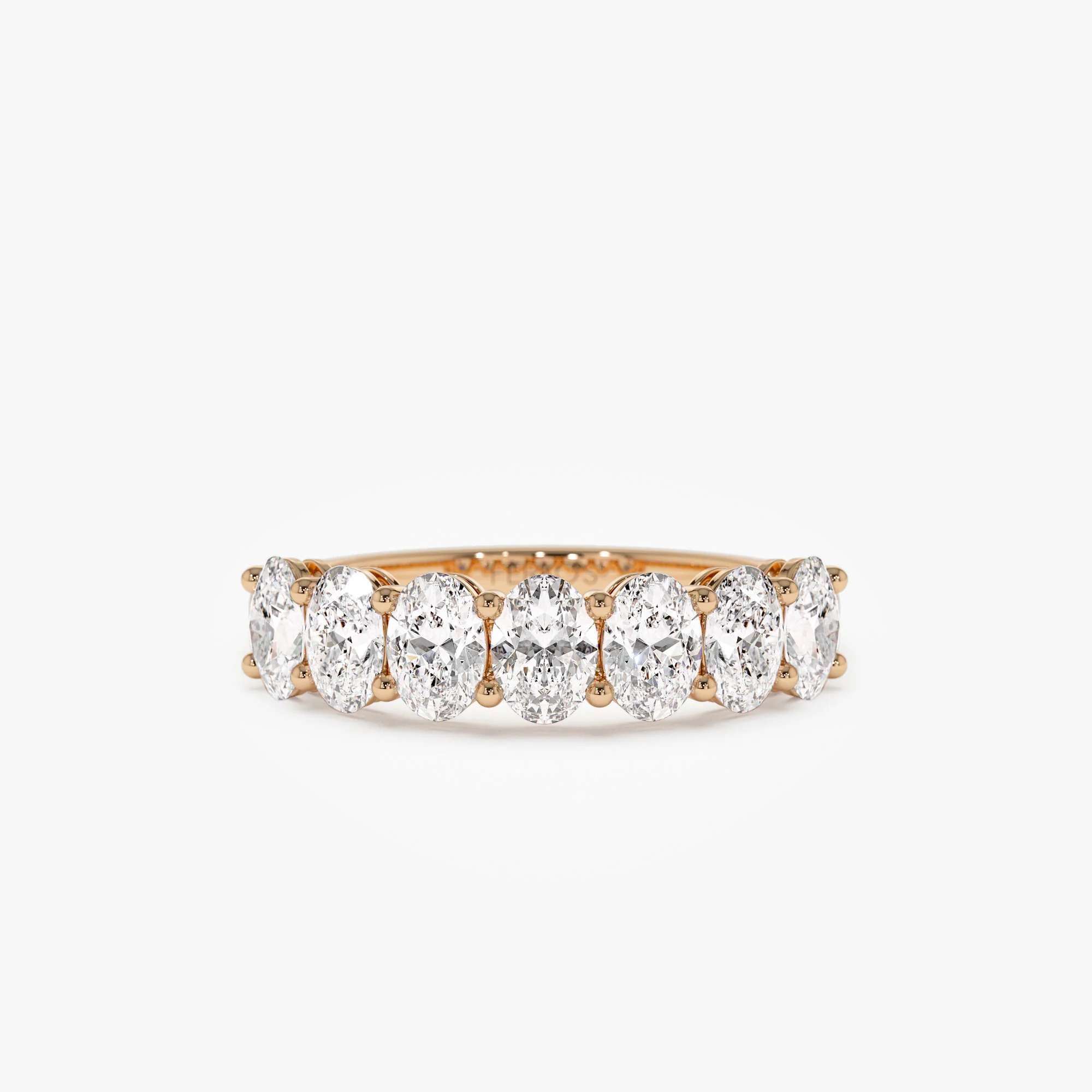 1.25 ctw 14k Prong Setting Seven Stone Oval Cut Lab Grown Diamond Wedding Ring - Marie - Image 6