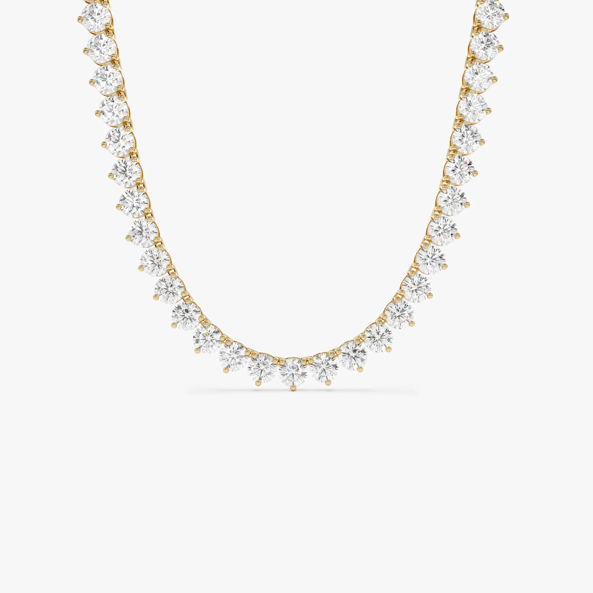 13.30ctw 14k Round Shaped Lab Grown Diamond Tennis Necklace - Dalia