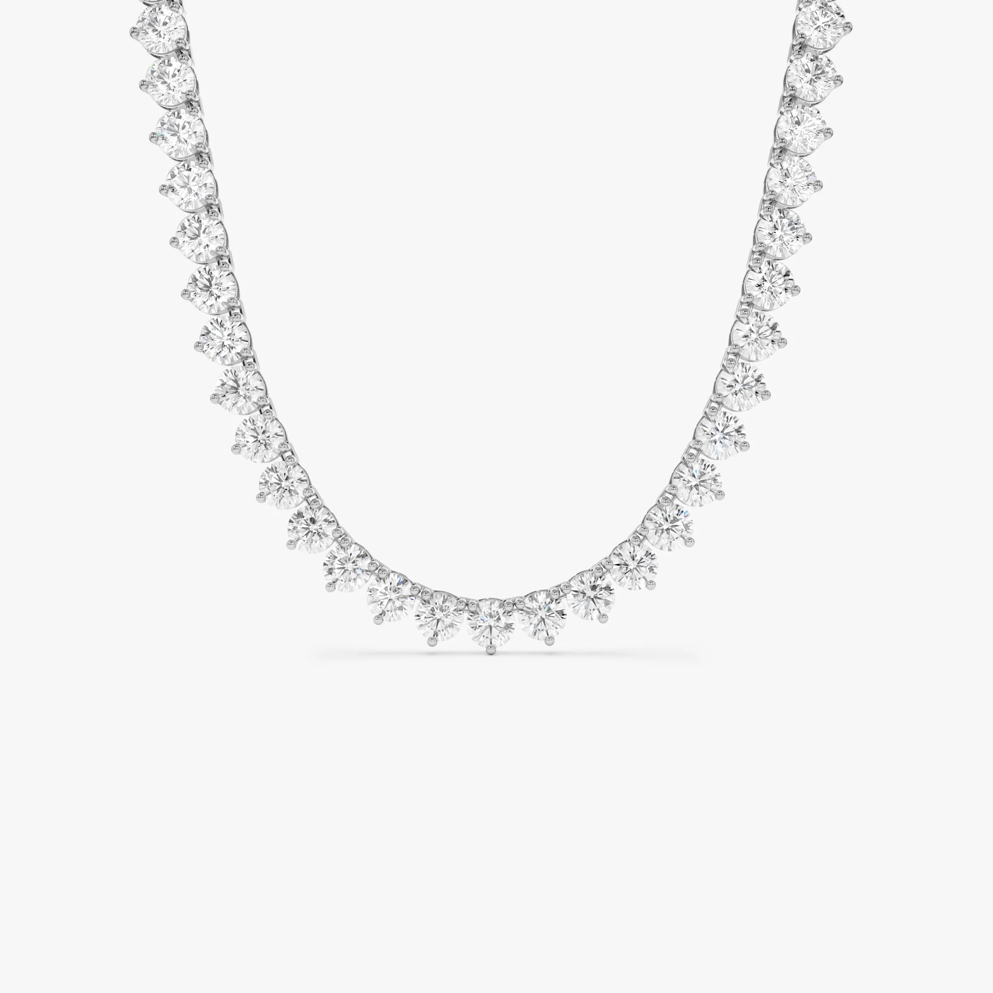 13.30ctw 14k Round Shaped Lab Grown Diamond Tennis Necklace - Dalia - Image 6