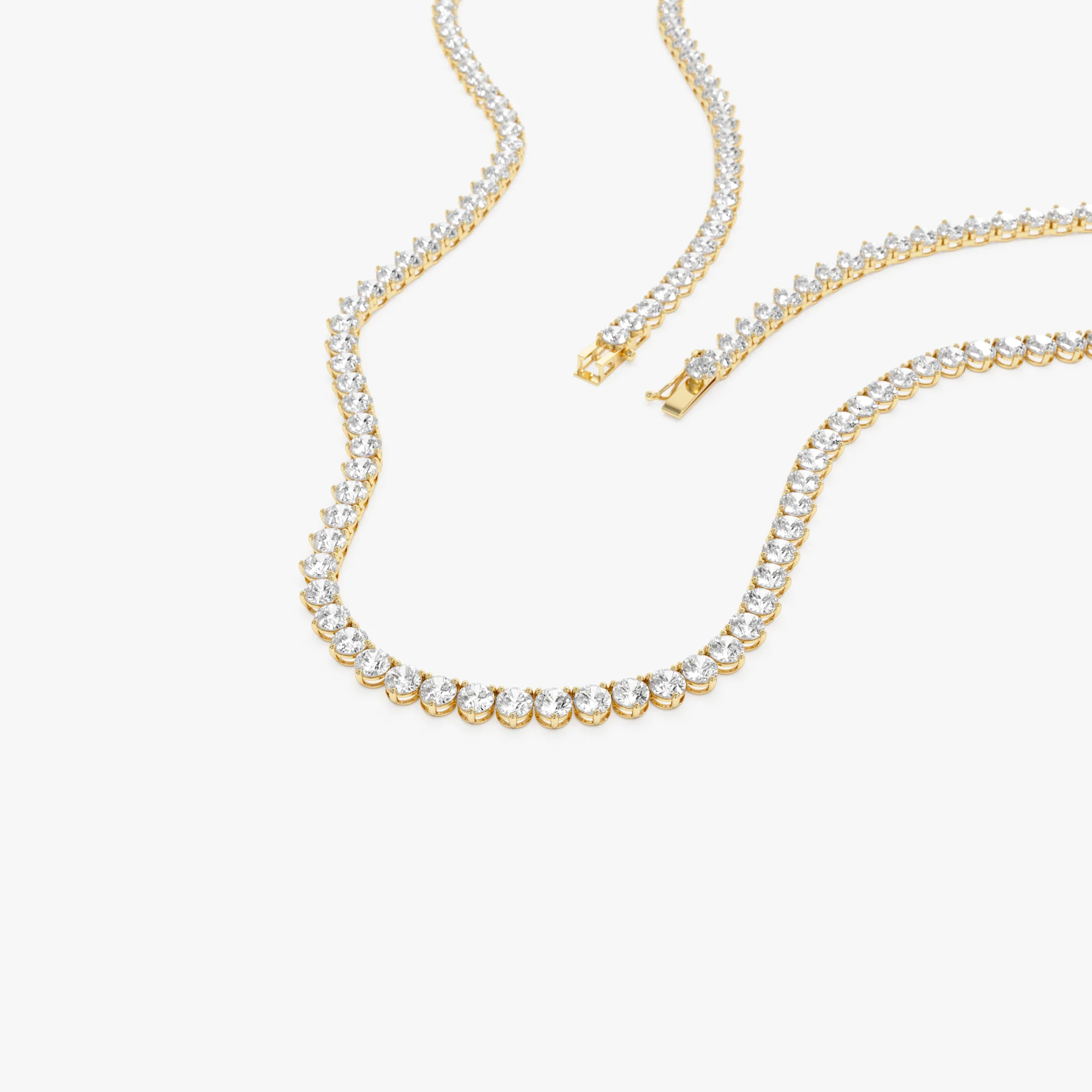 13.30ctw 14k Round Shaped Lab Grown Diamond Tennis Necklace - Dalia - Image 7