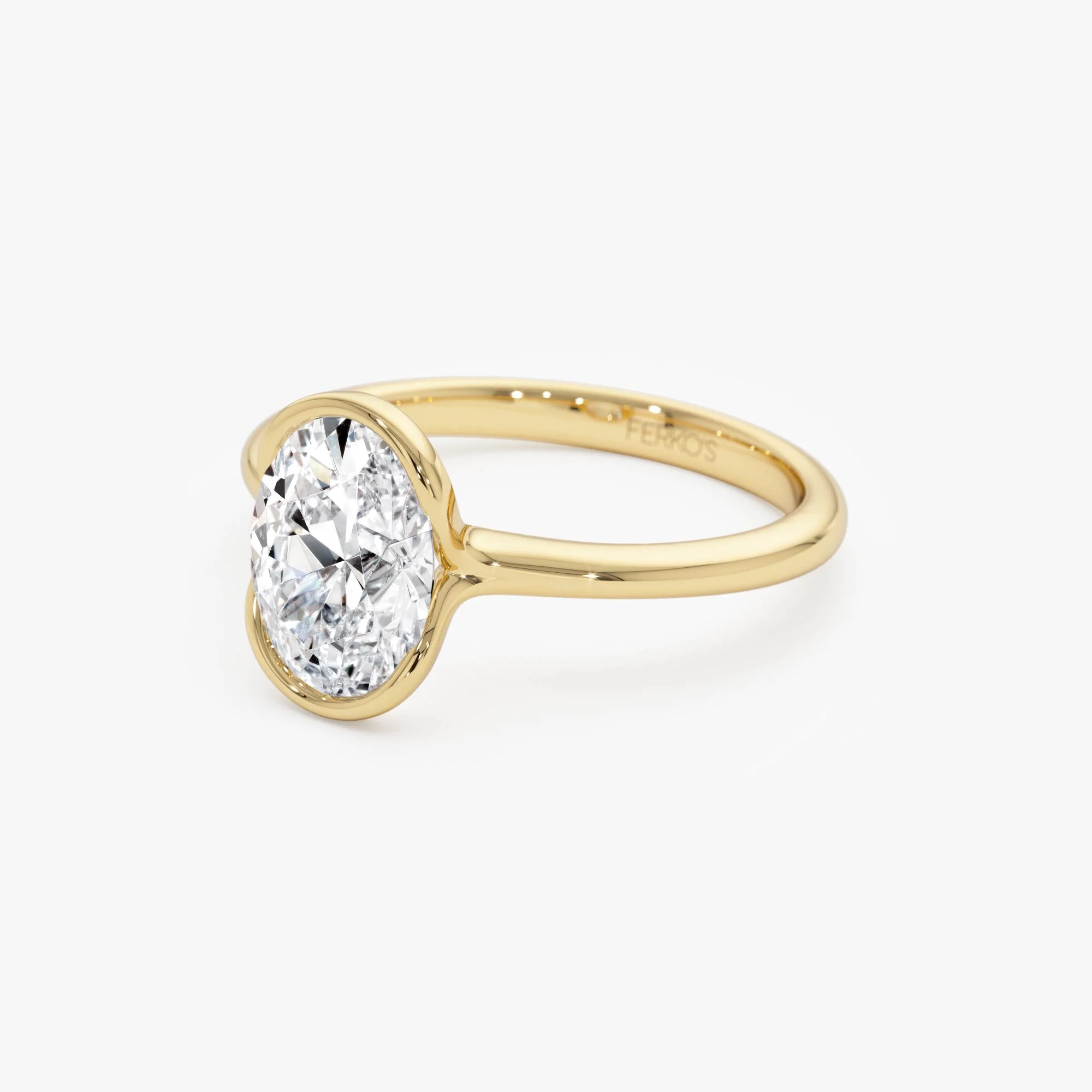 1.5 Ctw 14k Oval Shaped Lab Grown Diamond Half Bezel Engagement Ring - Rita - Image 8