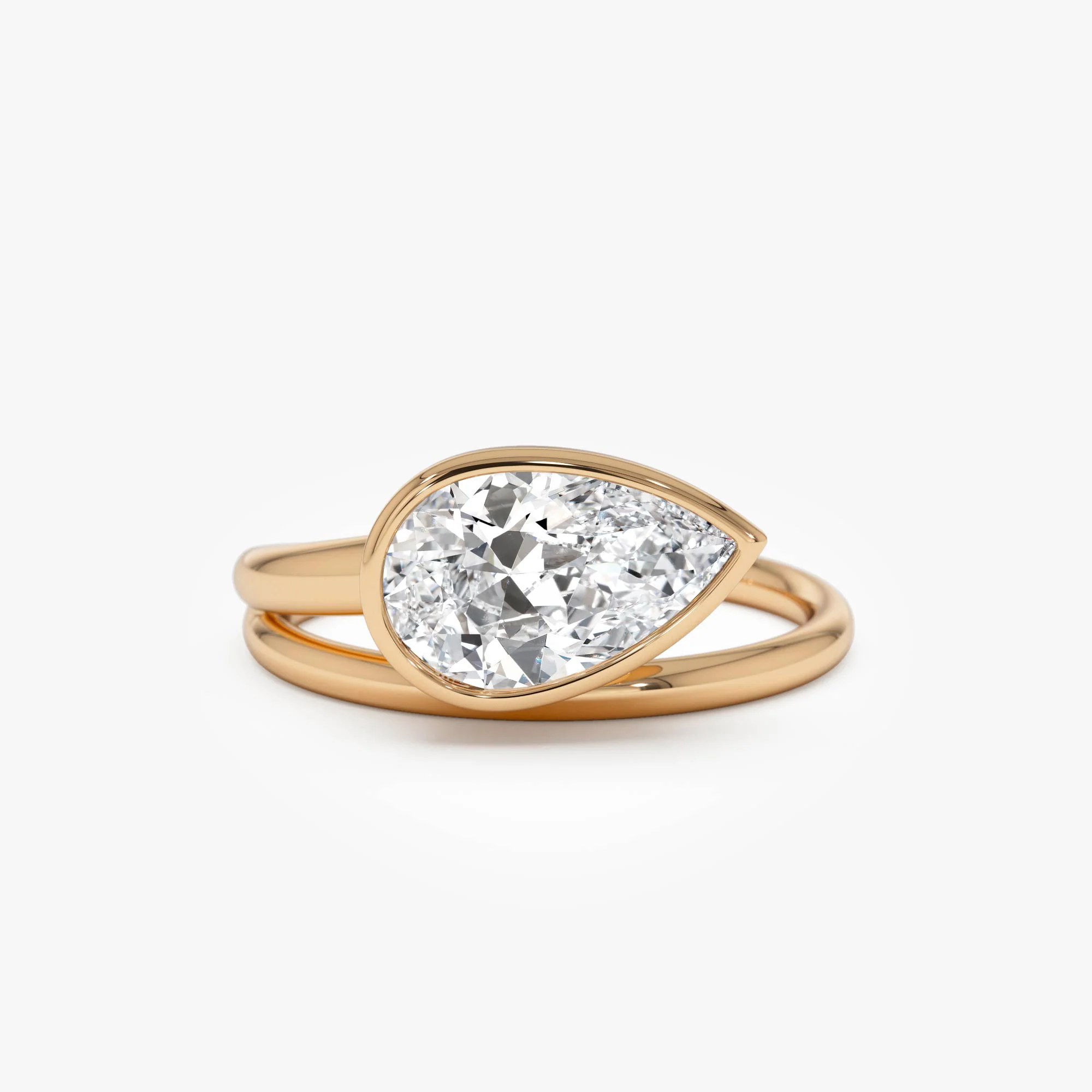 1.5 Ctw Pear Bezel Setting Lab Diamond Ring - Mira - Image 3
