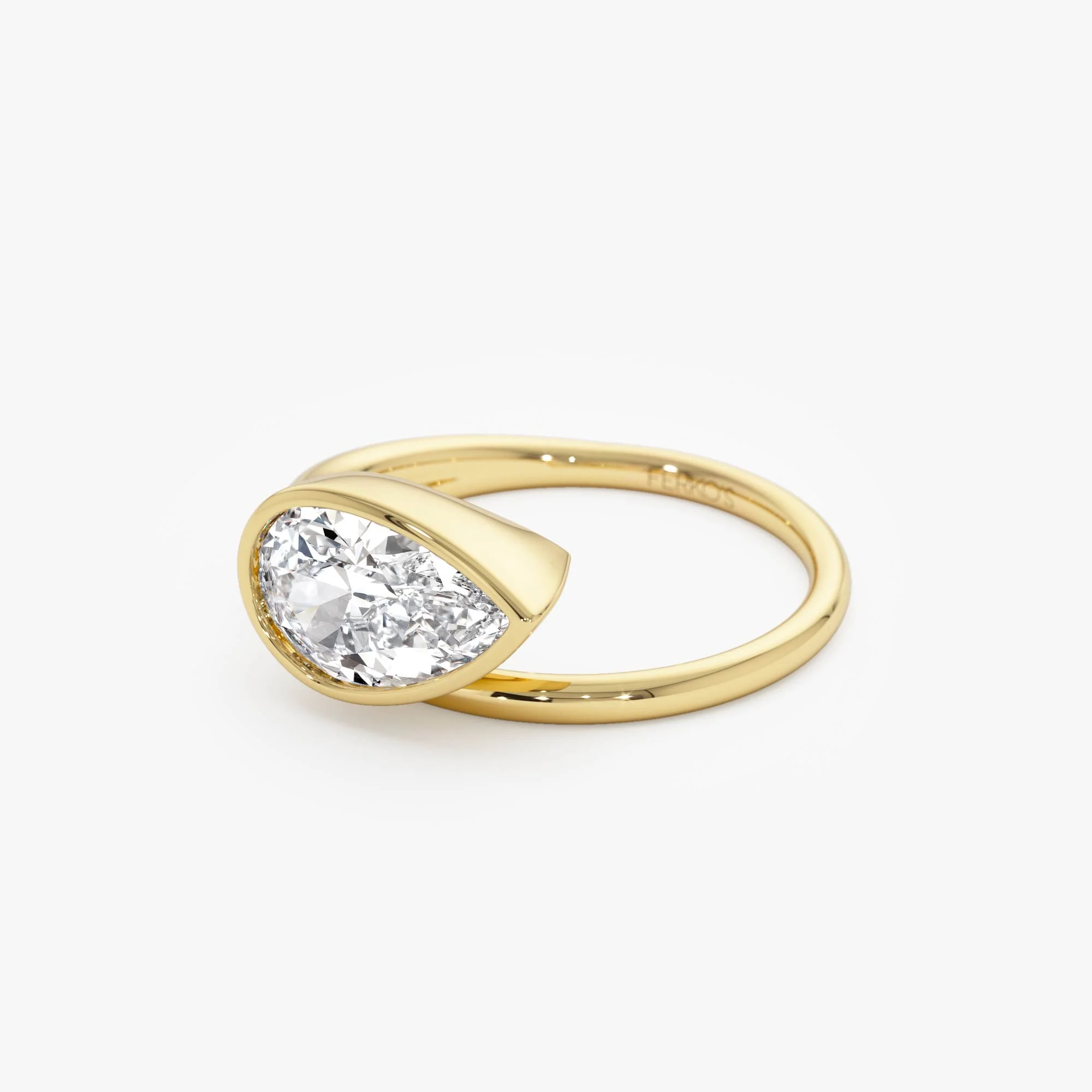 1.5 Ctw Pear Bezel Setting Lab Diamond Ring - Mira - Image 4
