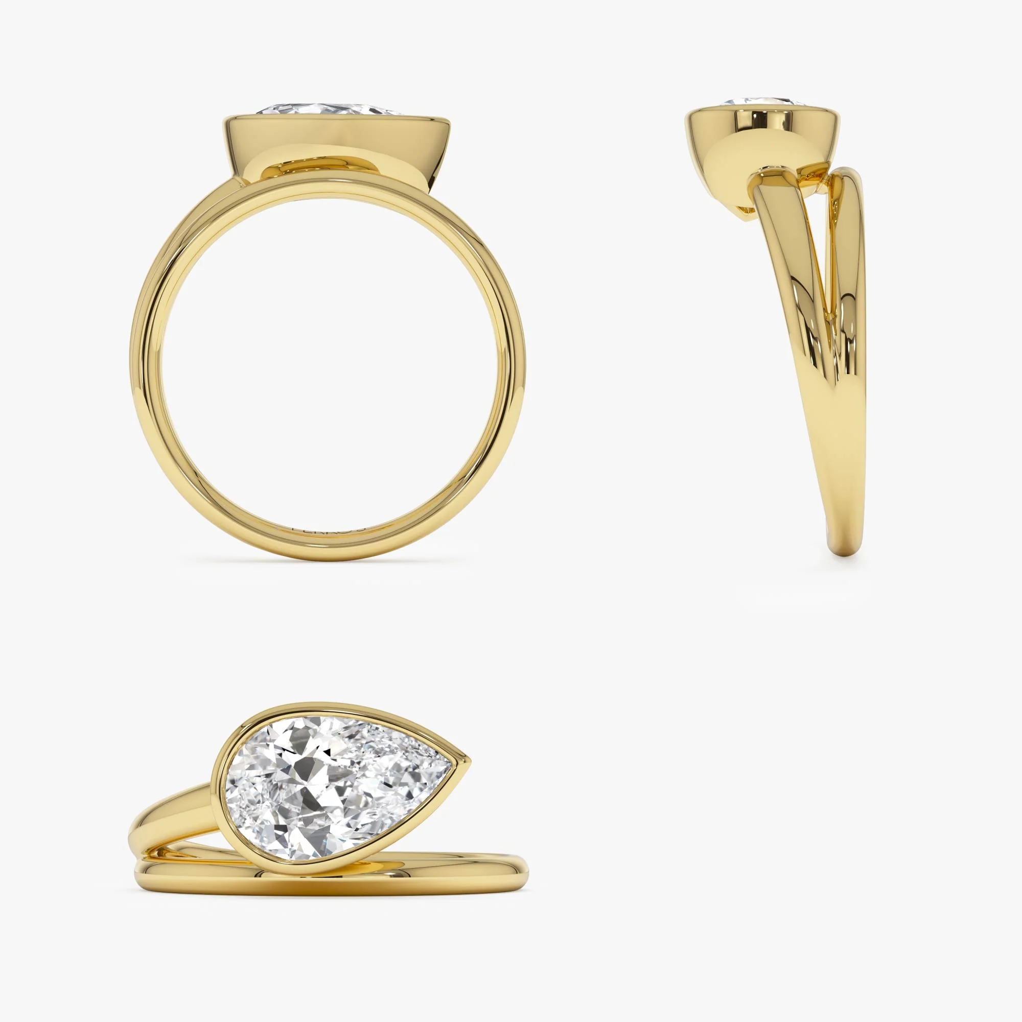 1.5 Ctw Pear Bezel Setting Lab Diamond Ring - Mira - Image 5