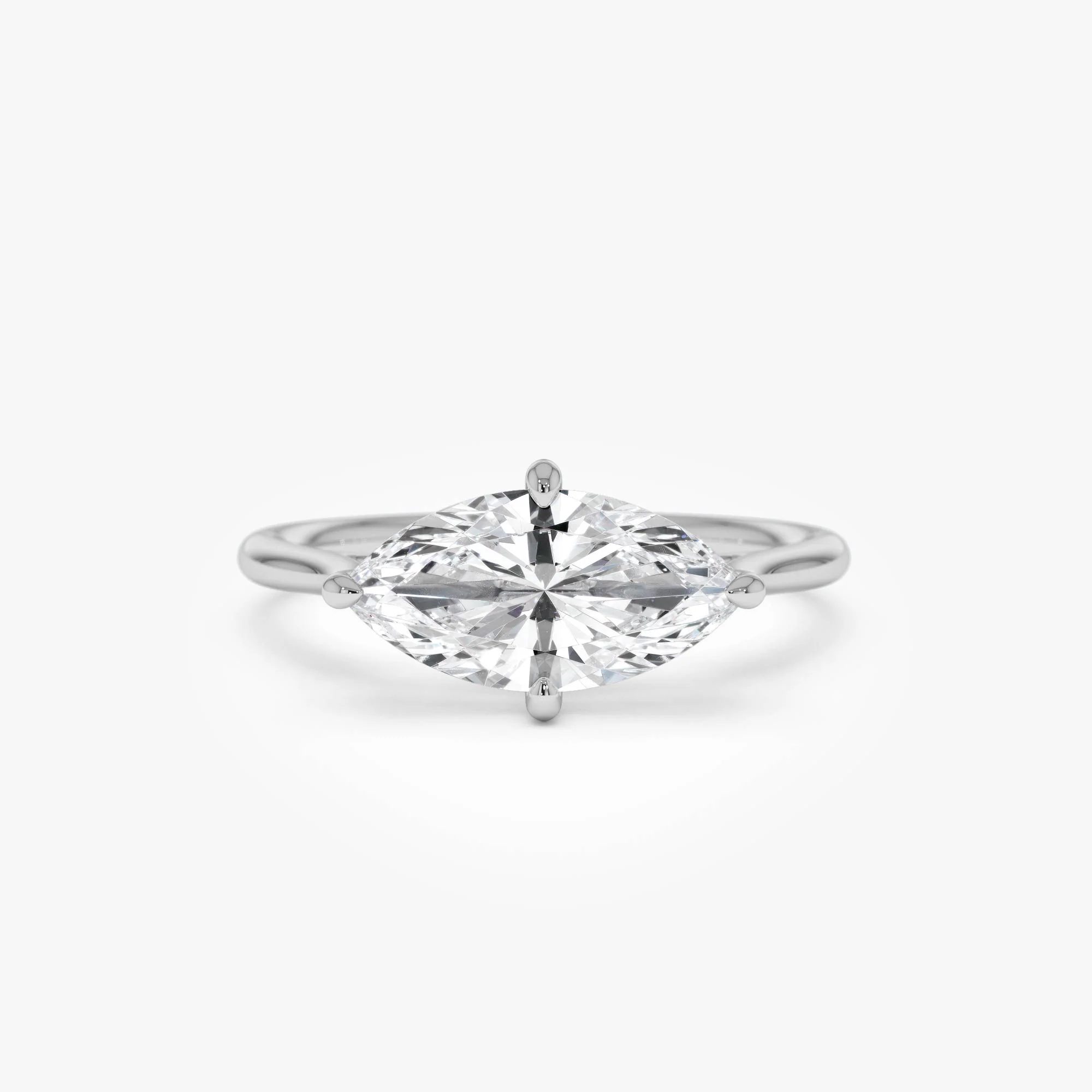 1.50 Ctw 14k Marquise Shape West-East Set Lab Grown Diamond Solitaire Ring - Veyra - Image 7