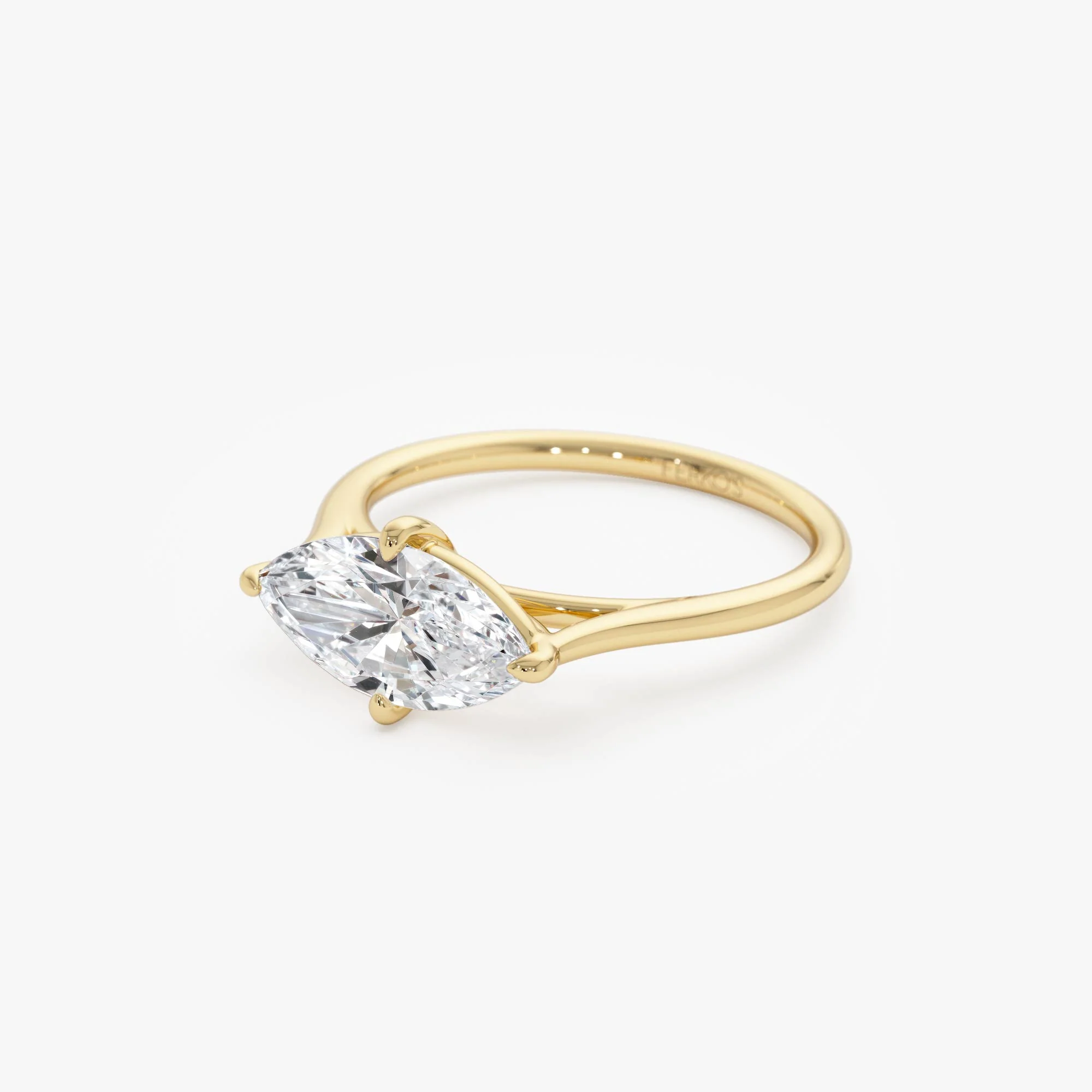 1.50 Ctw 14k Marquise Shape West-East Set Lab Grown Diamond Solitaire Ring - Veyra - Image 8