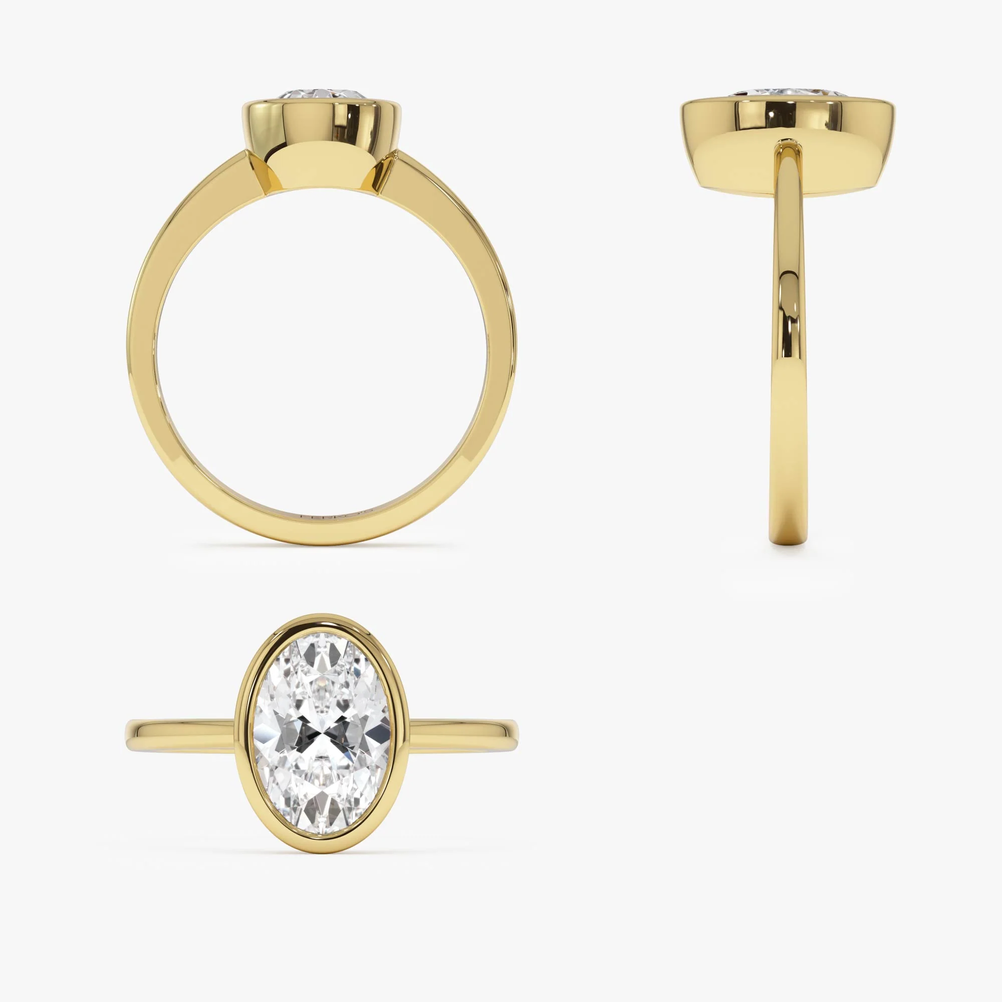 1.50 Ctw 14k Oval Shaped Bezel Setting Lab Grown Diamond Engagement Ring – Celina - Image 10