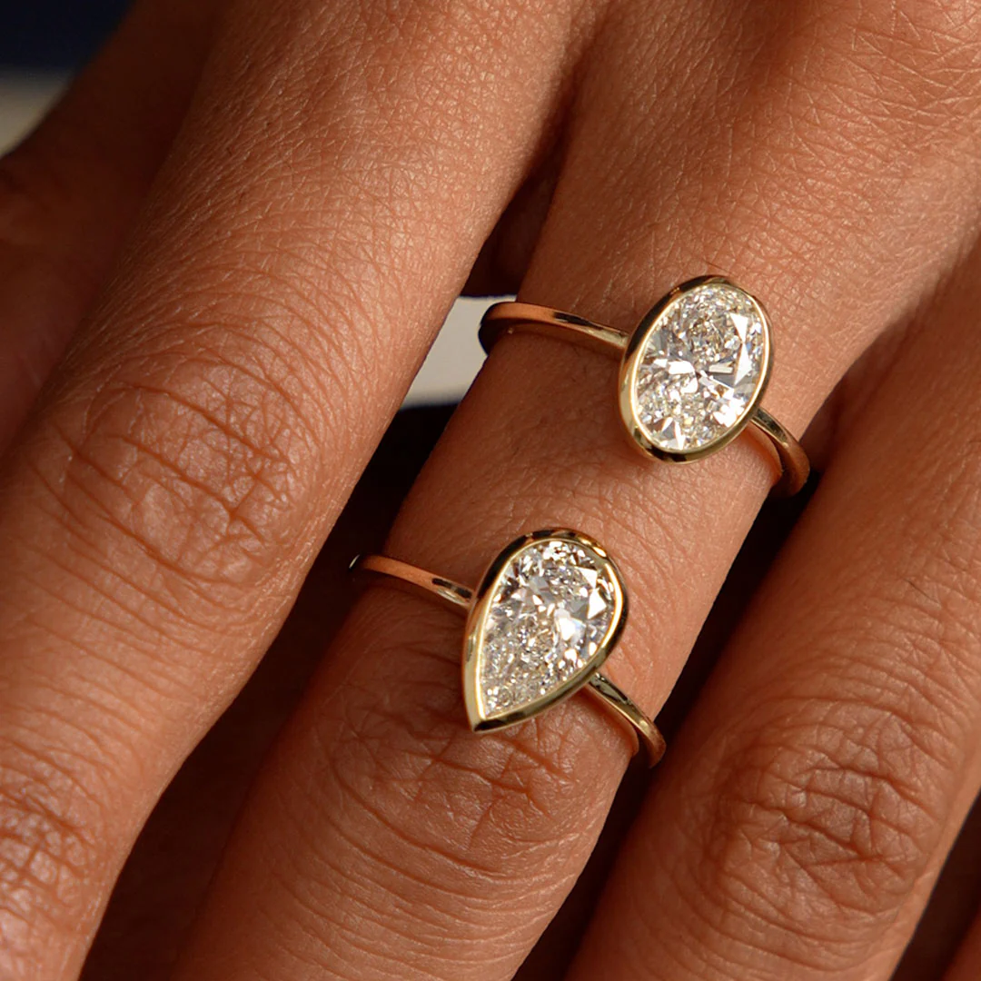 1.50 Ctw 14k Oval Shaped Bezel Setting Lab Grown Diamond Engagement Ring – Celina - Image 3