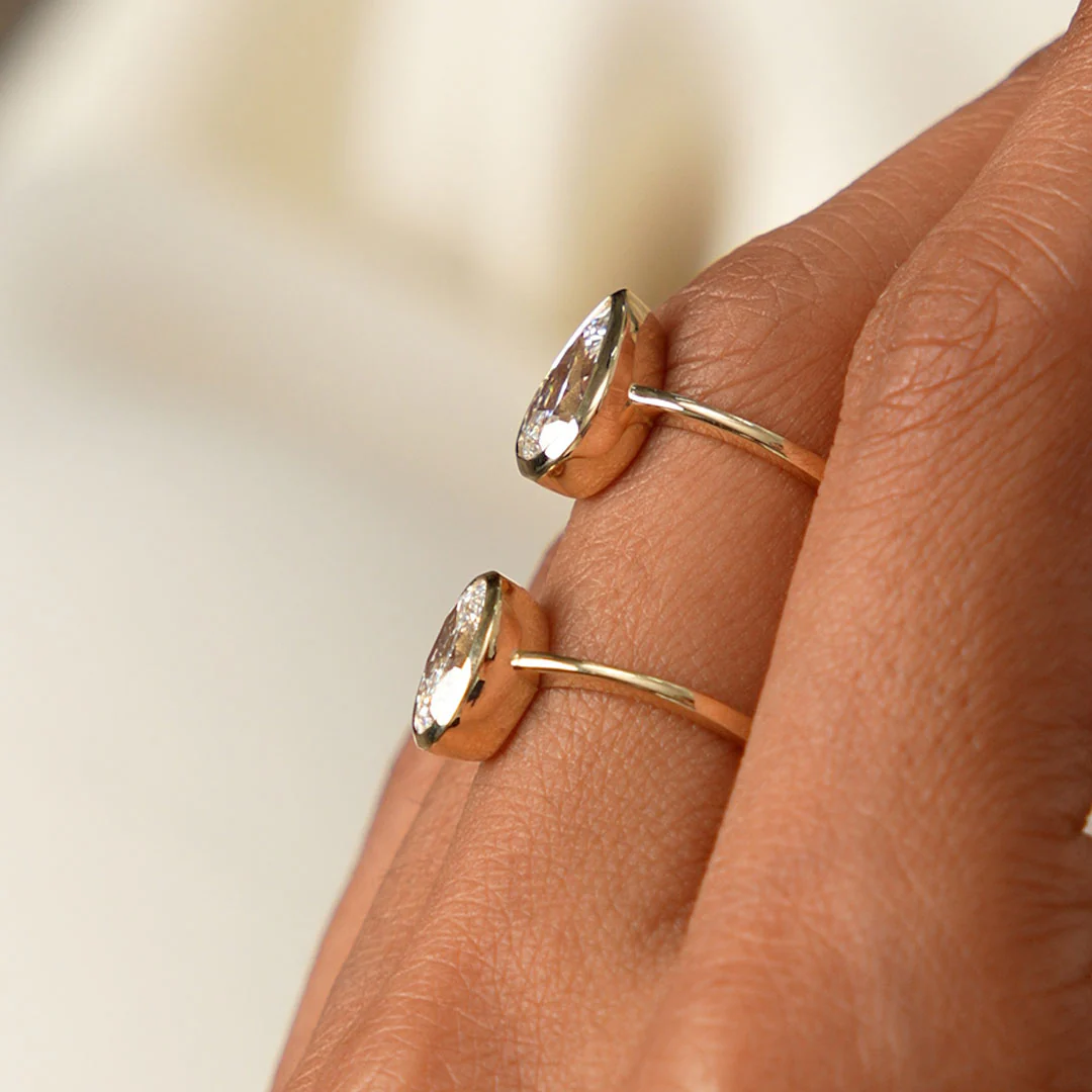 1.50 Ctw 14k Oval Shaped Bezel Setting Lab Grown Diamond Engagement Ring – Celina - Image 4