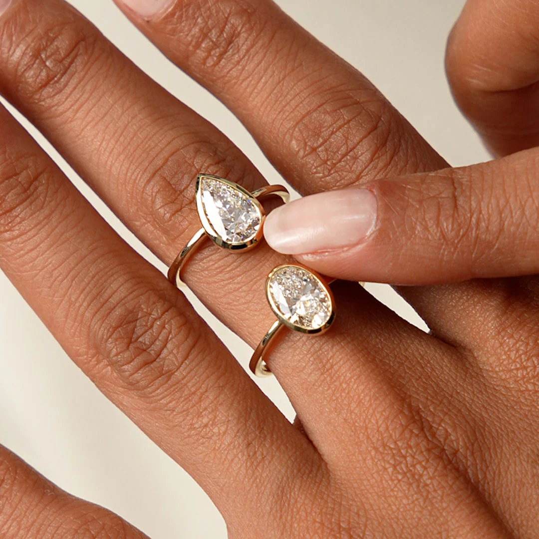 1.50 Ctw 14k Oval Shaped Bezel Setting Lab Grown Diamond Engagement Ring – Celina - Image 5
