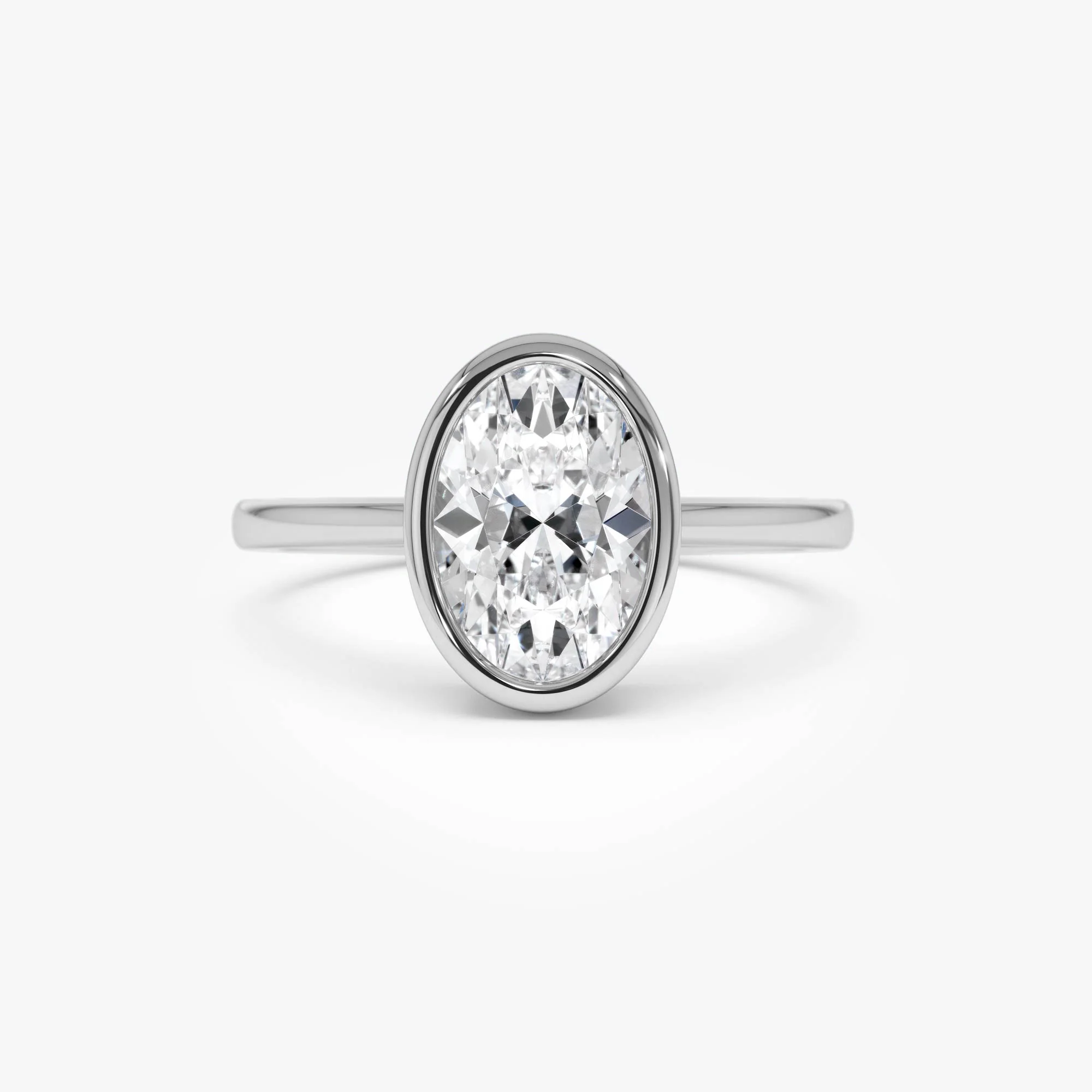 1.50 Ctw 14k Oval Shaped Bezel Setting Lab Grown Diamond Engagement Ring – Celina - Image 8